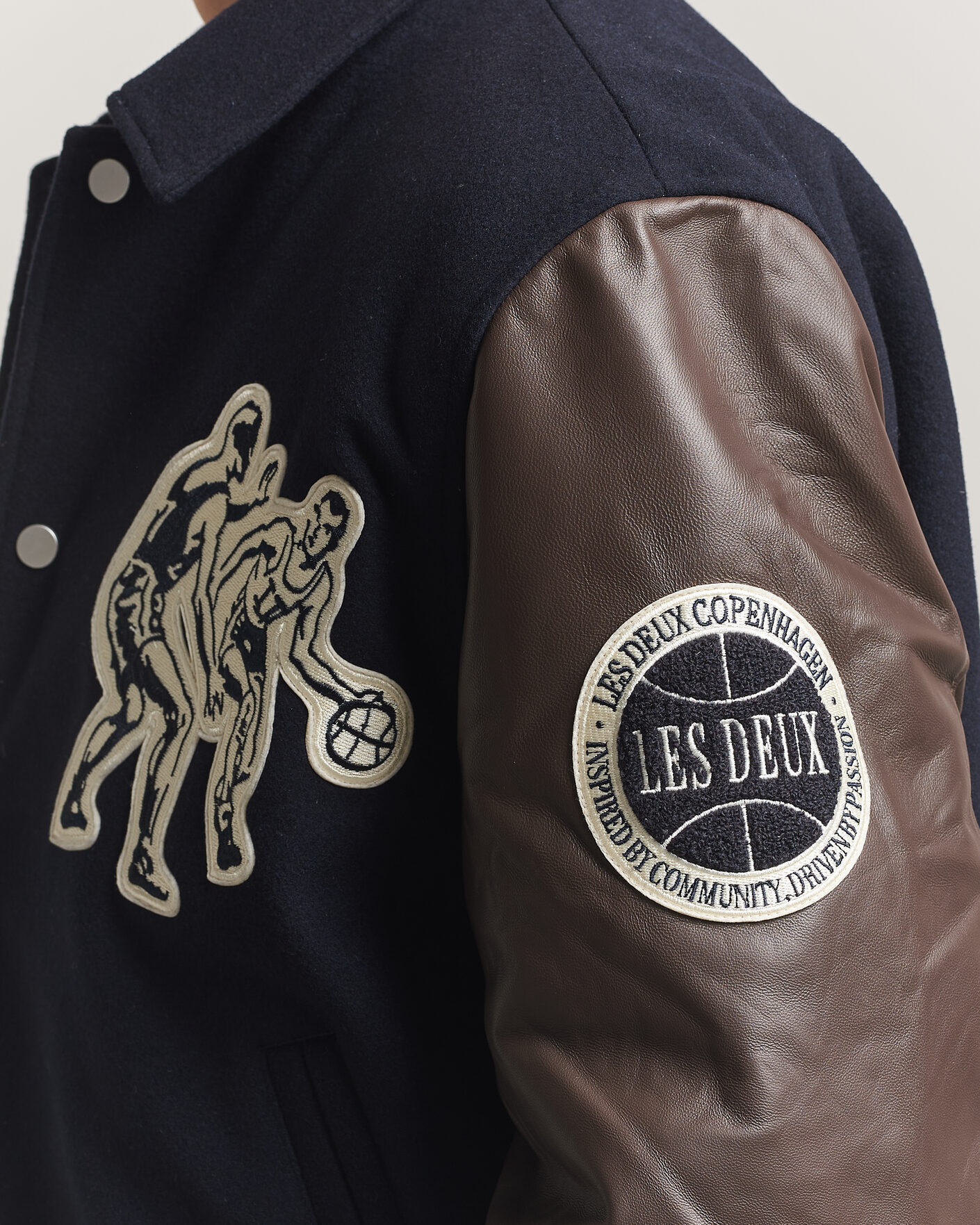 Uomini | Giacche | LES DEUX | Basket Varsity Wool Jacket Dark Navy