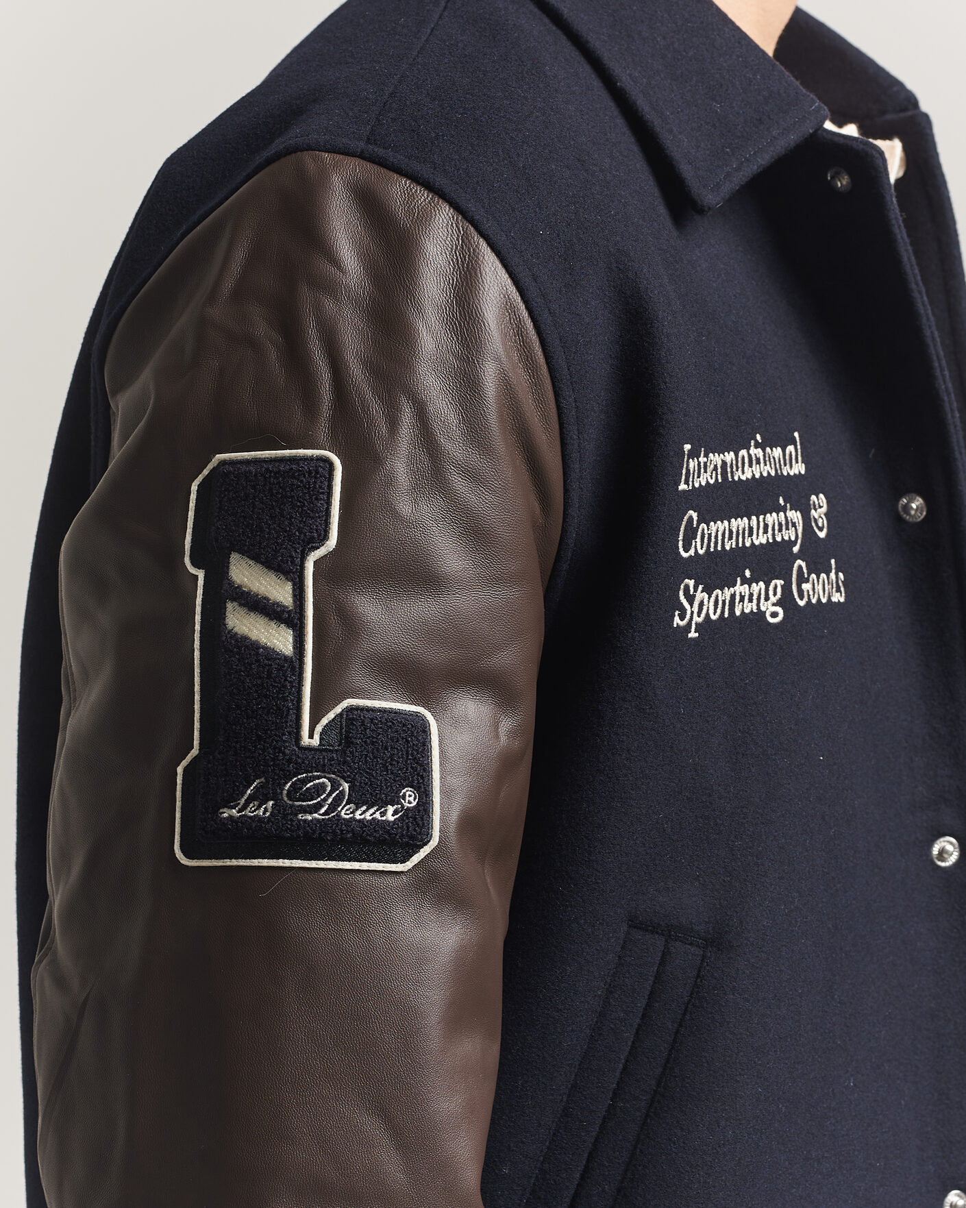 Uomini | Giacche | LES DEUX | Basket Varsity Wool Jacket Dark Navy