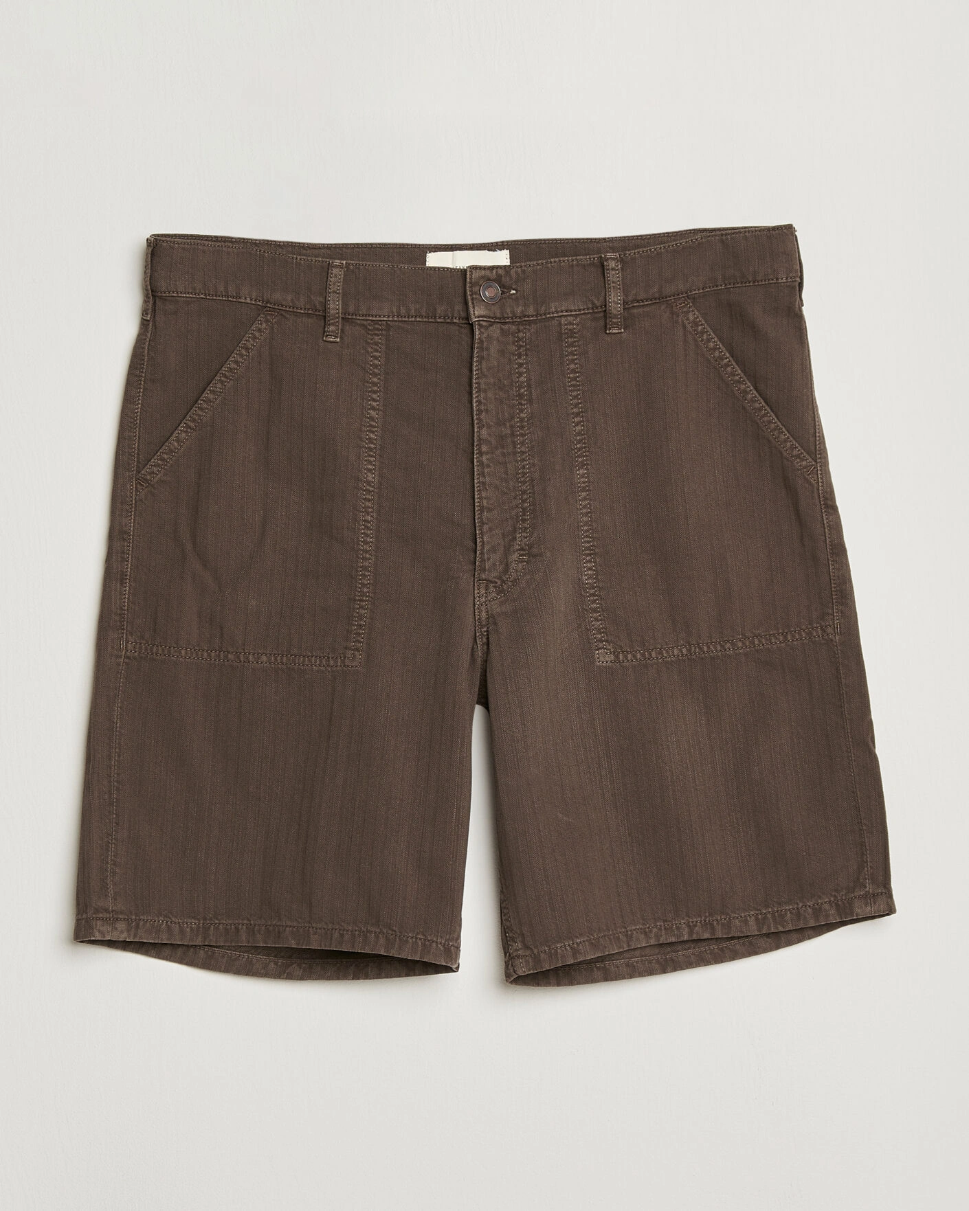 Uomini | Pantaloncini | Jeanerica | Genua Worker Chino Shorts Chevron Brown