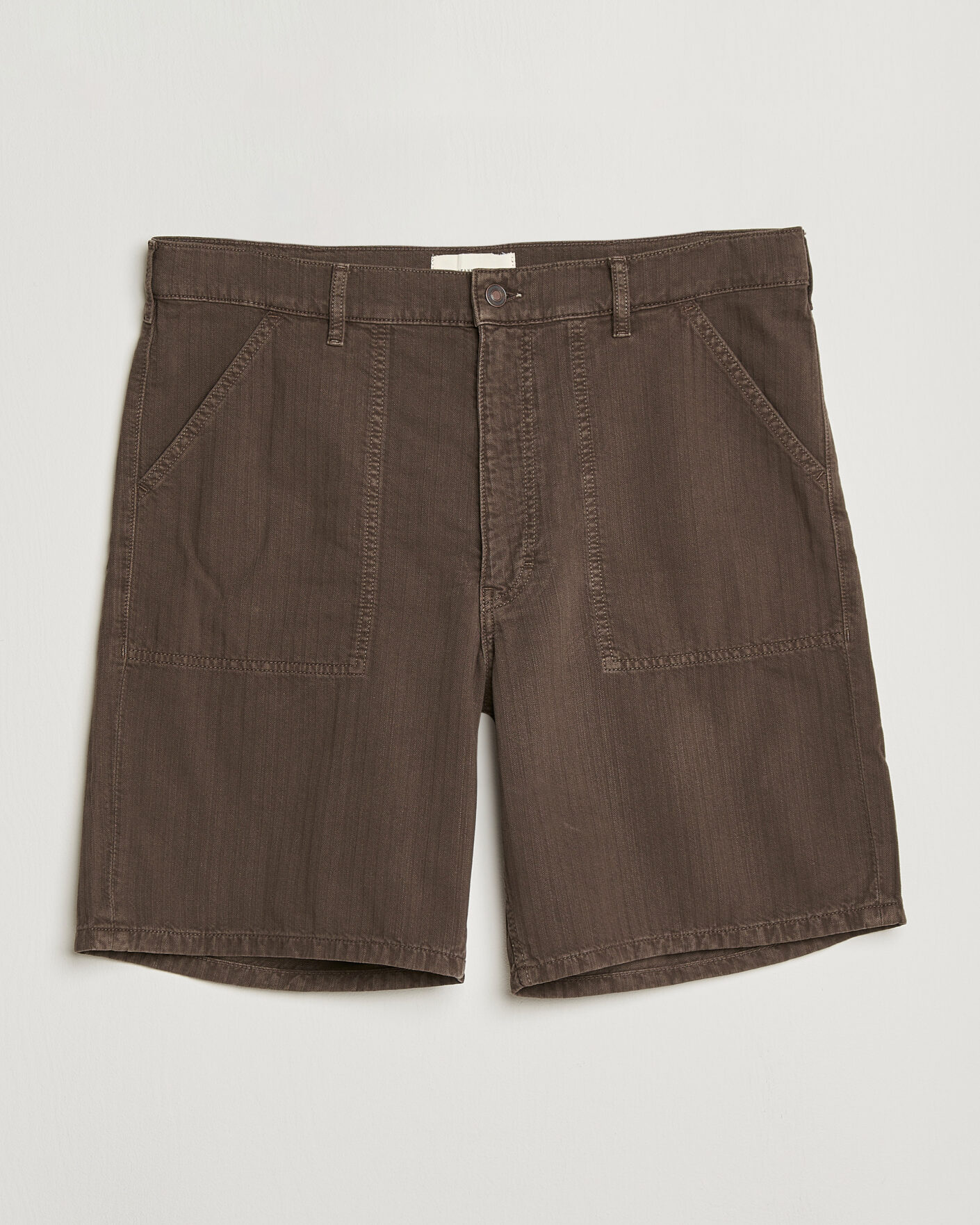 Uomini | Pantaloncini | Jeanerica | Genua Worker Chino Shorts Chevron Brown