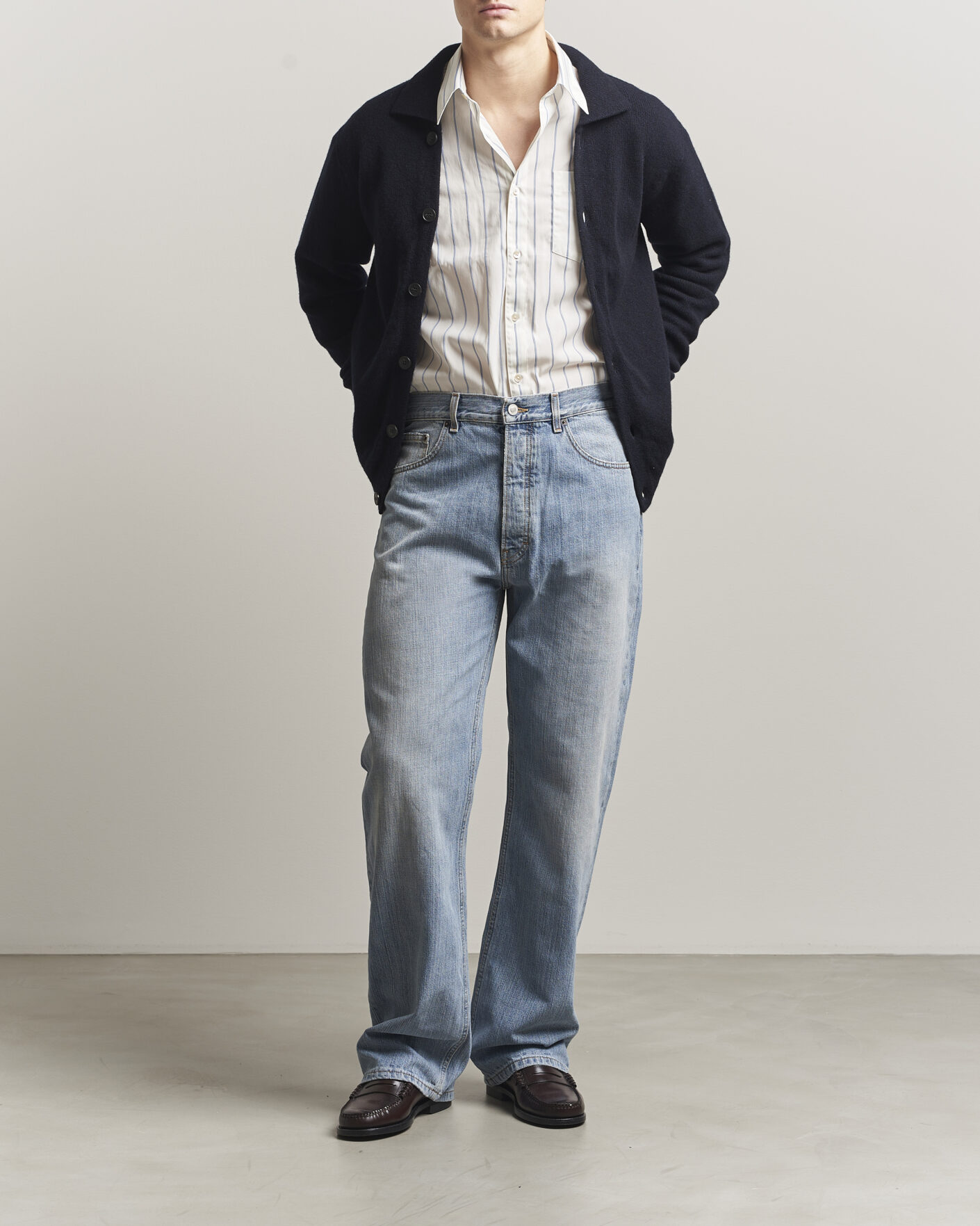 Uomini | Jeans | Jeanerica | VM009 Vega Jeans Light Blue Righe