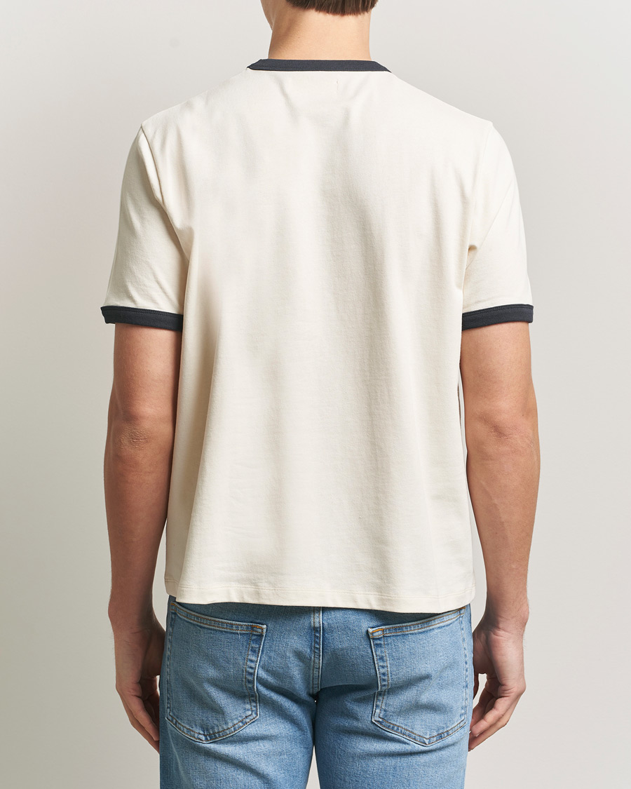 Uomini | T-shirt | Jeanerica | Ringer Crew Neck T-Shirt Off White