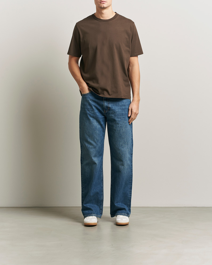Uomini | T-shirt | Jeanerica | Delon Crew Neck T-Shirt Brown