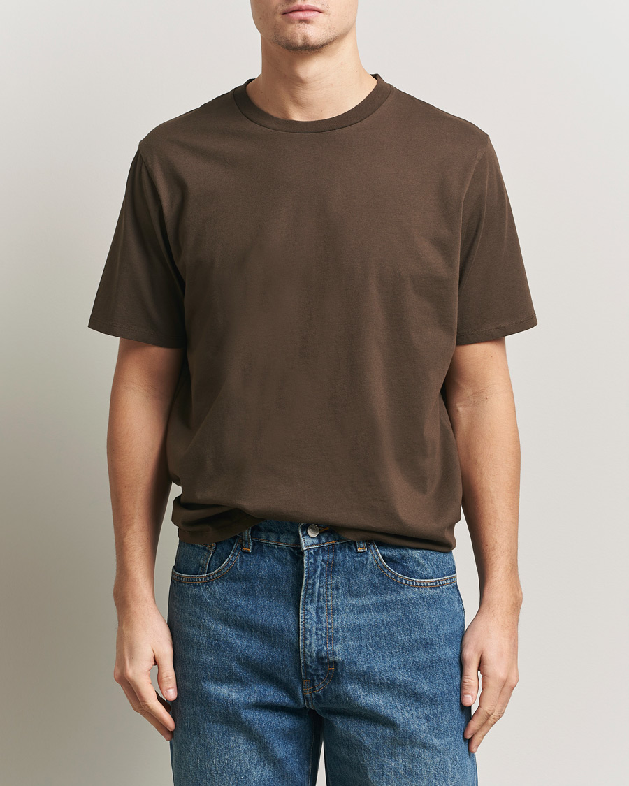 Uomini | T-shirt | Jeanerica | Delon Crew Neck T-Shirt Brown