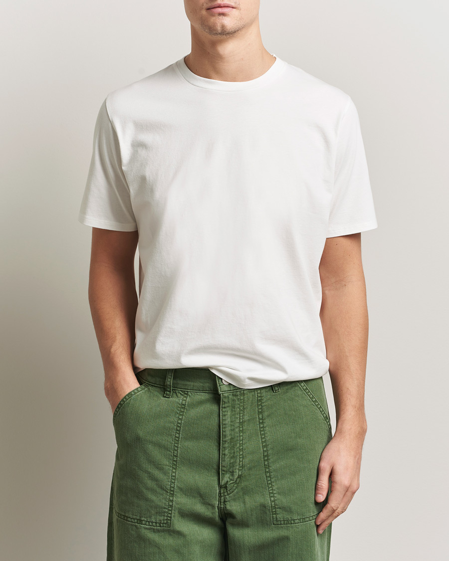Uomini | T-shirt | Jeanerica | Delon Crew Neck T-Shirt Natural White