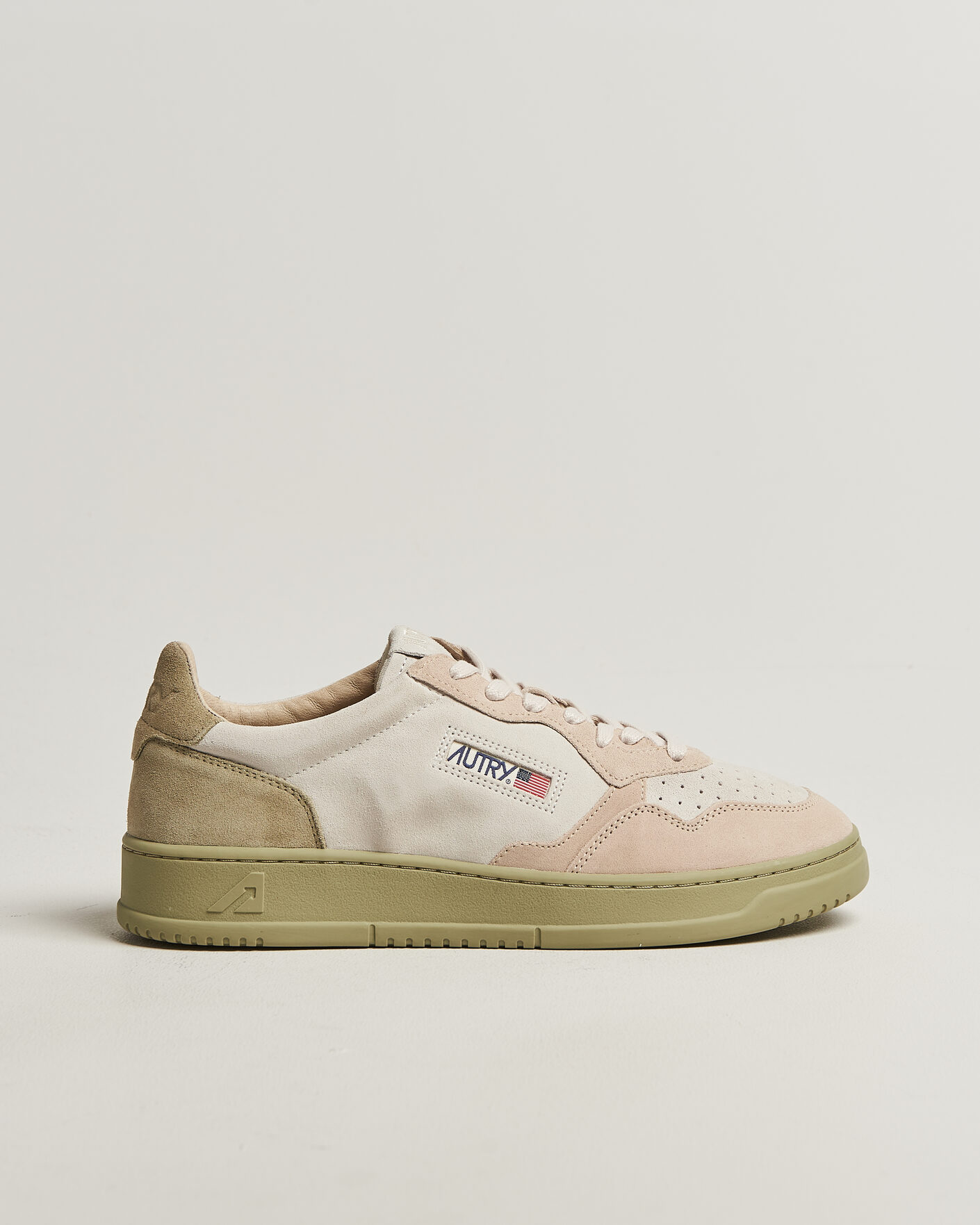 Uomini | Sneakers | Autry | Medalist Low Suede Mix Sneaker Green/White/Sand