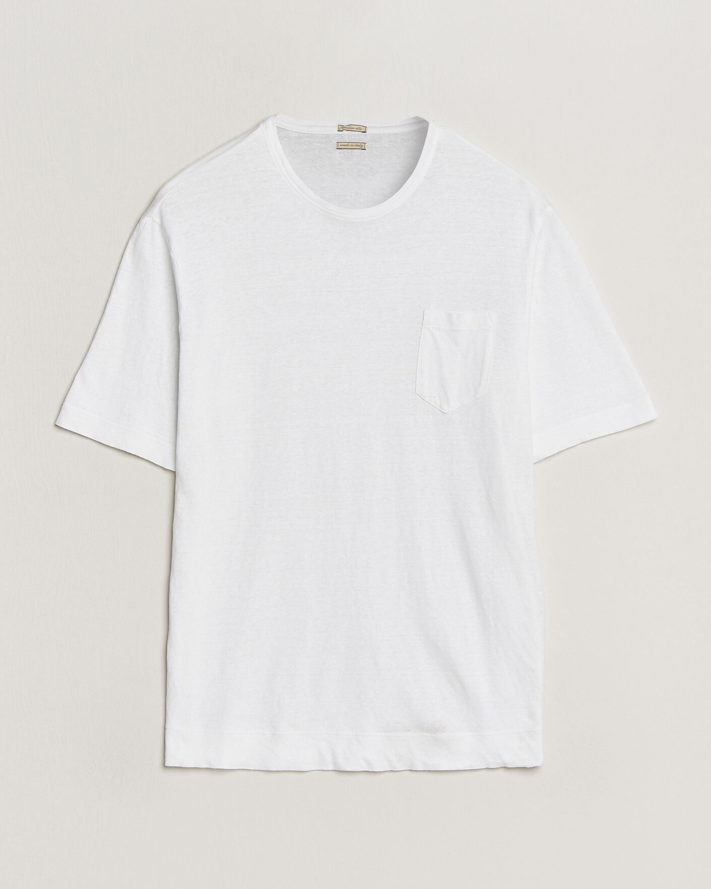 Uomini | T-shirt | Massimo Alba | Panarea Cotton/Linen T-Shirt White