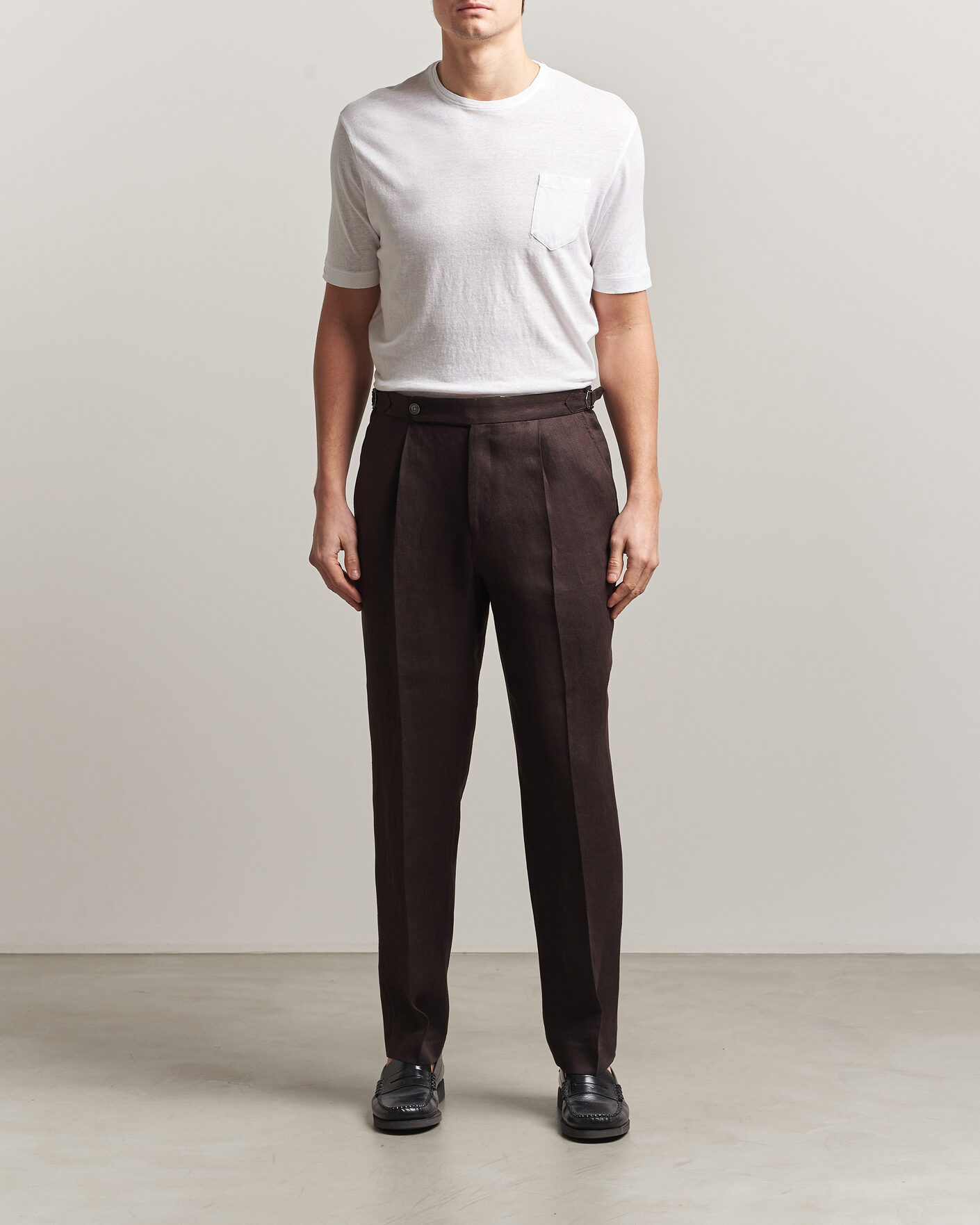 Uomini | T-shirt | Massimo Alba | Panarea Cotton/Linen T-Shirt White