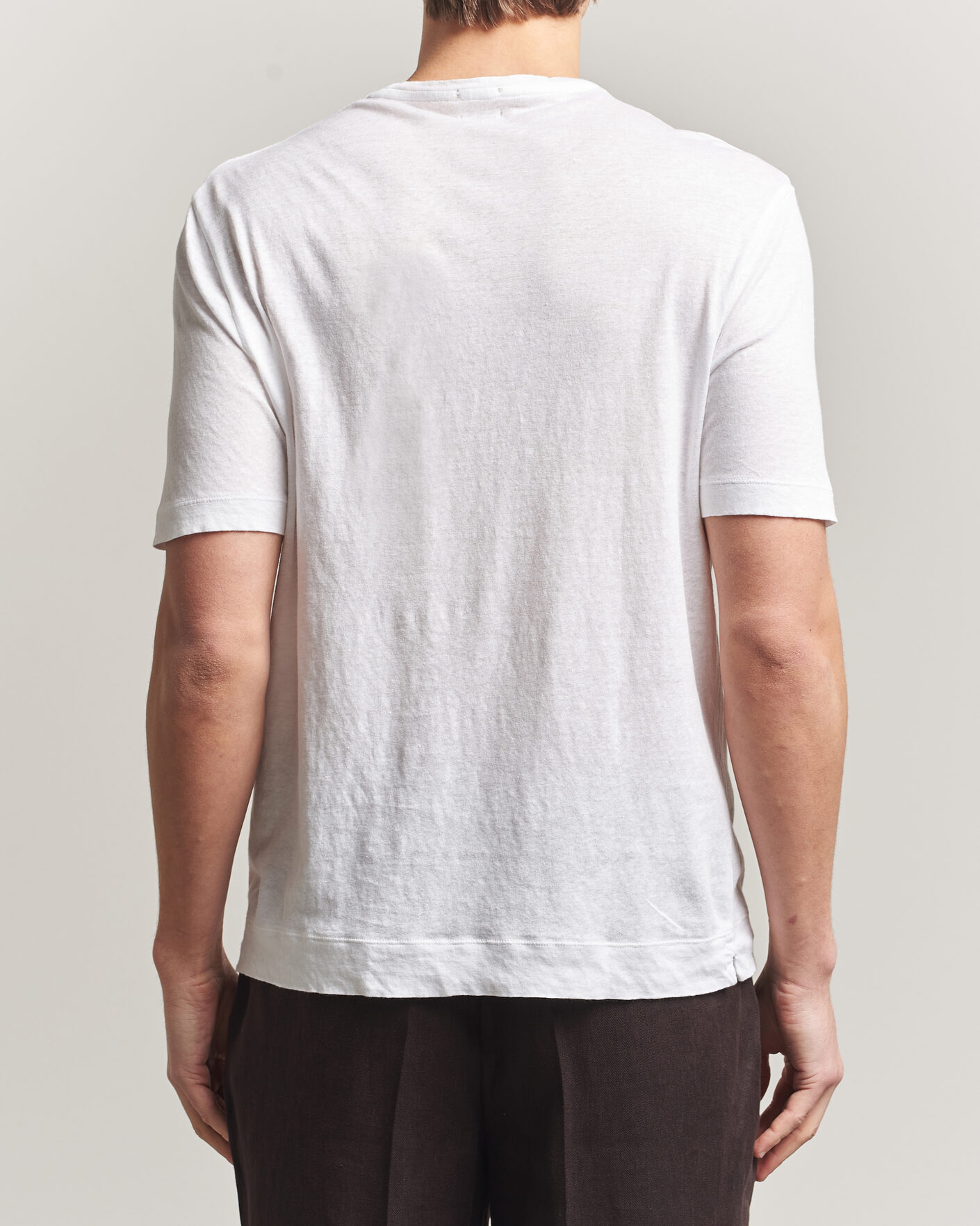Uomini | T-shirt | Massimo Alba | Panarea Cotton/Linen T-Shirt White