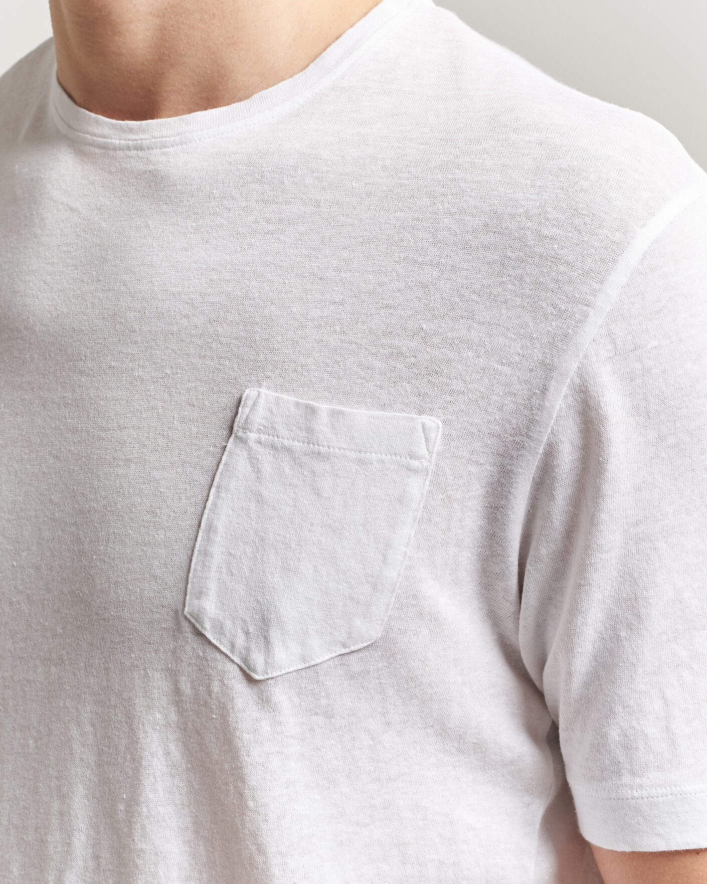 Uomini | T-shirt | Massimo Alba | Panarea Cotton/Linen T-Shirt White