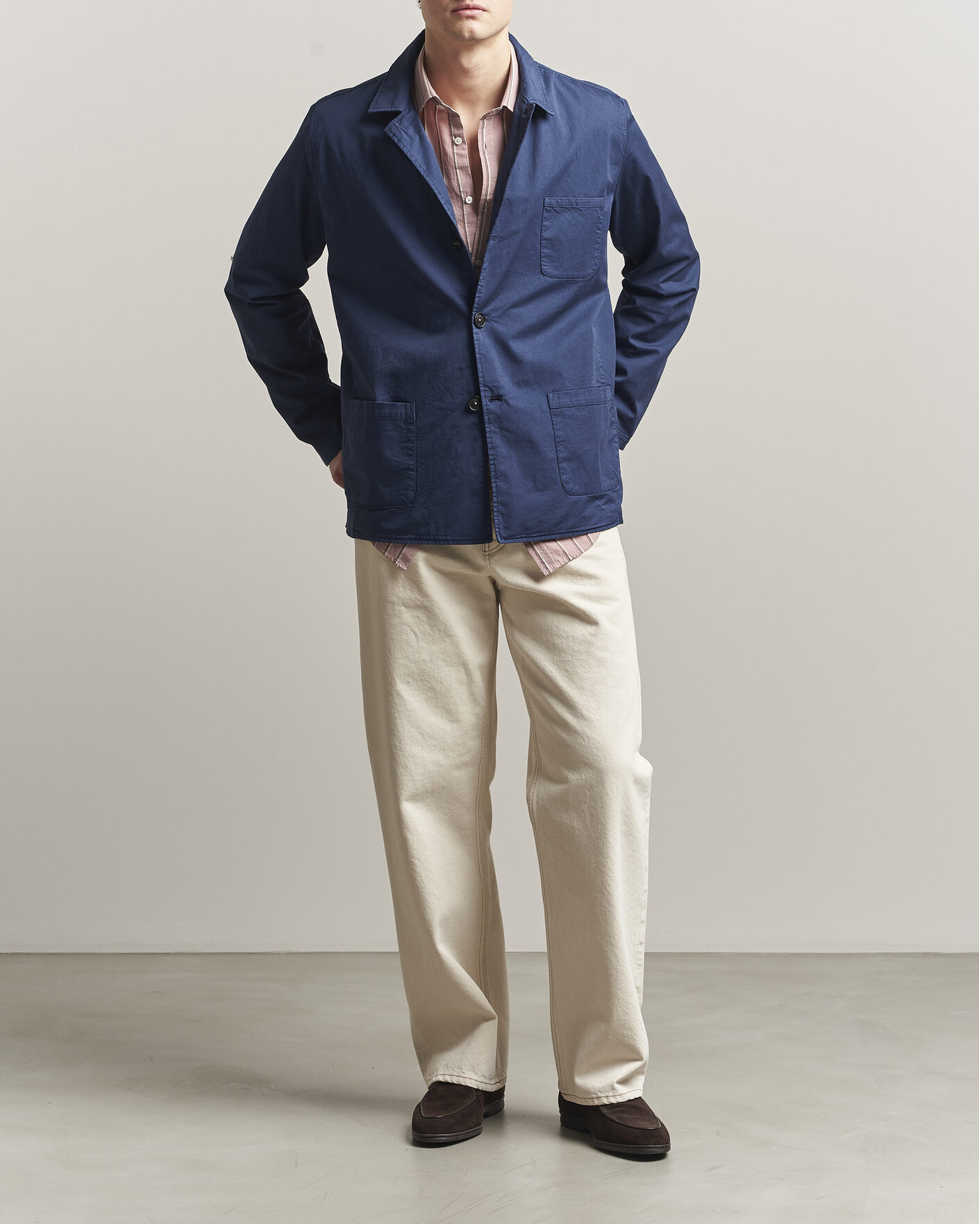 Uomini | Giacche | Massimo Alba | Florida Cotton Shirt Jacket Midnight Blue