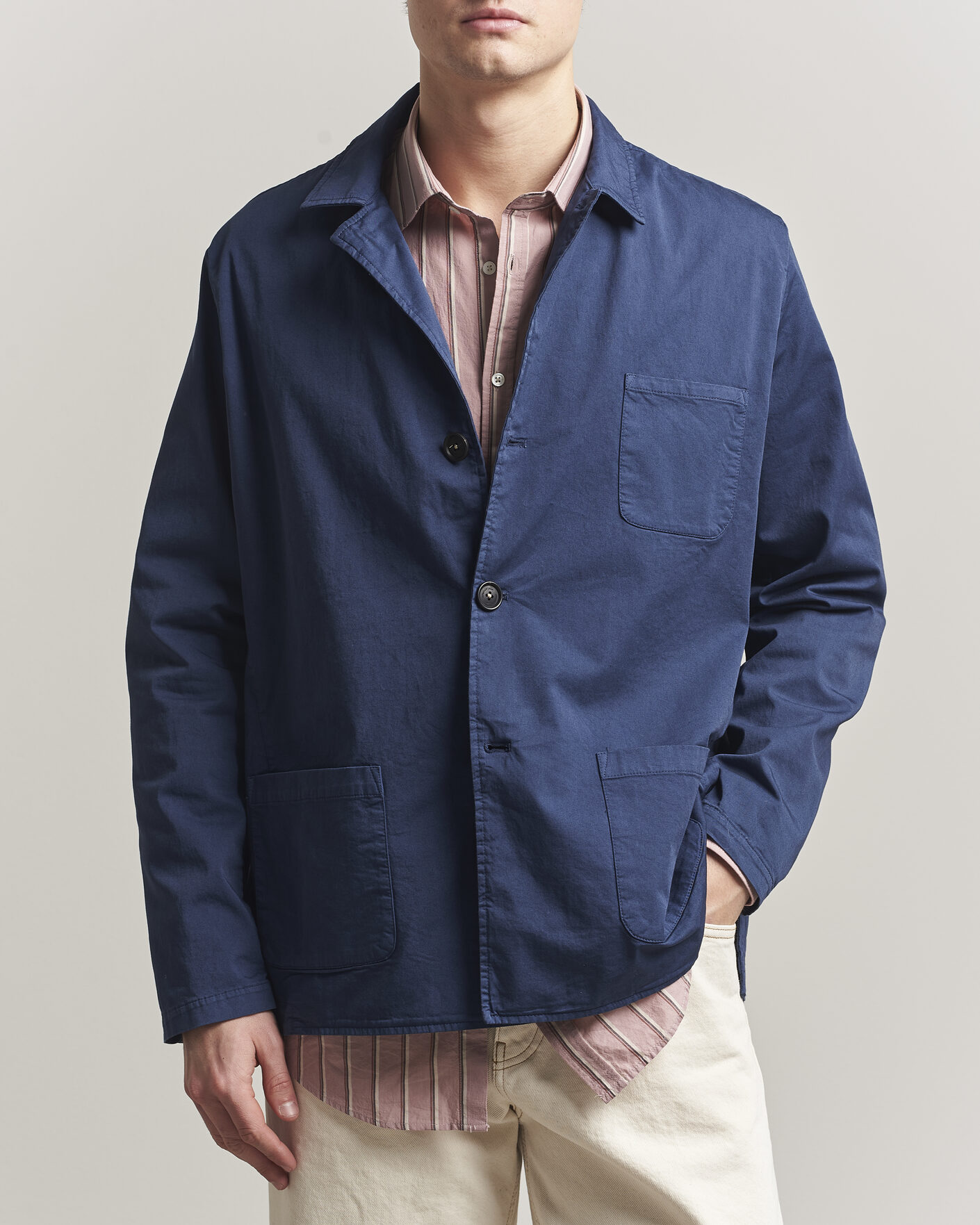 Uomini | Giacche | Massimo Alba | Florida Cotton Shirt Jacket Midnight Blue