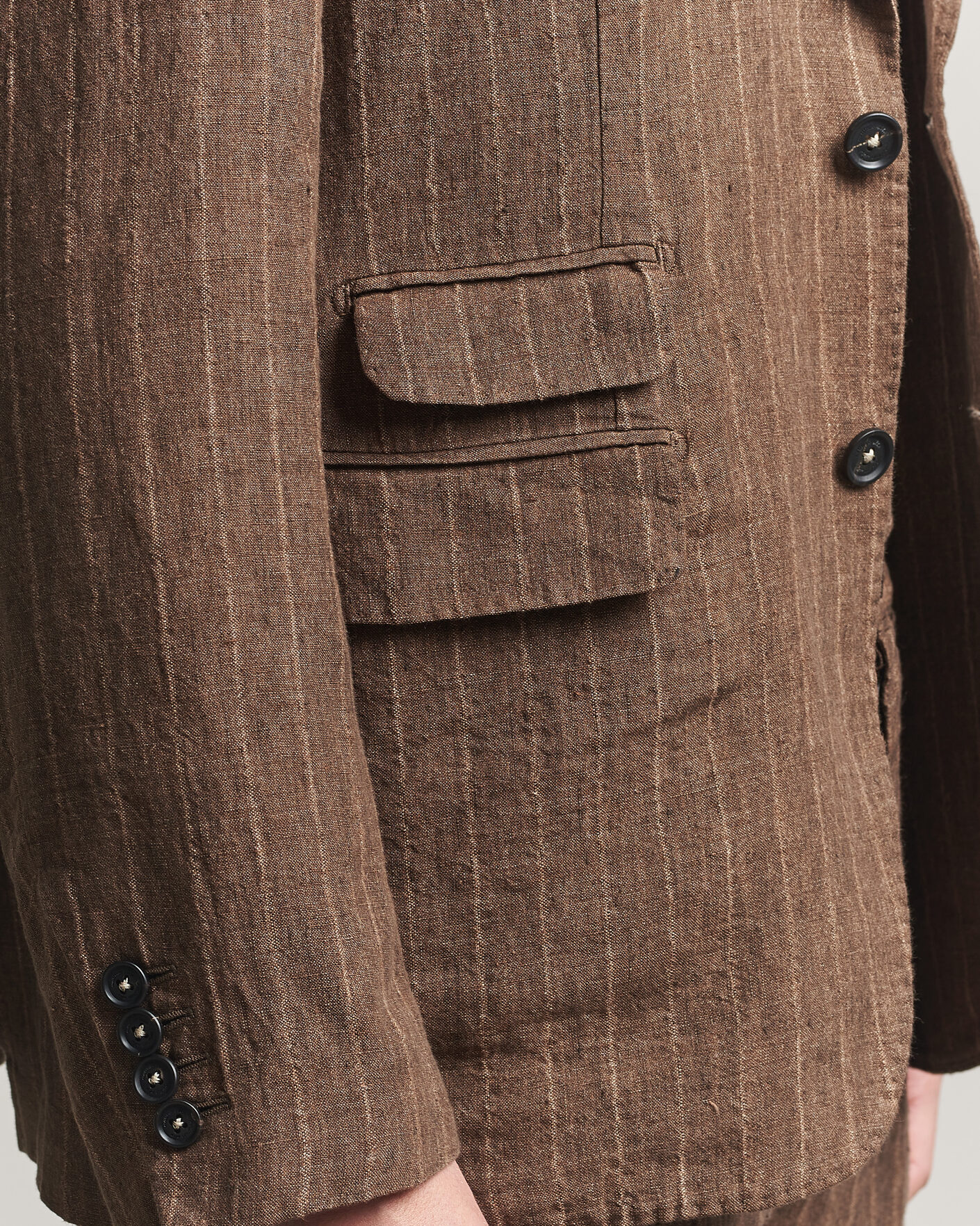Uomini | Abiti | Massimo Alba | Sloop Linen Suit Brown Pinstripe
