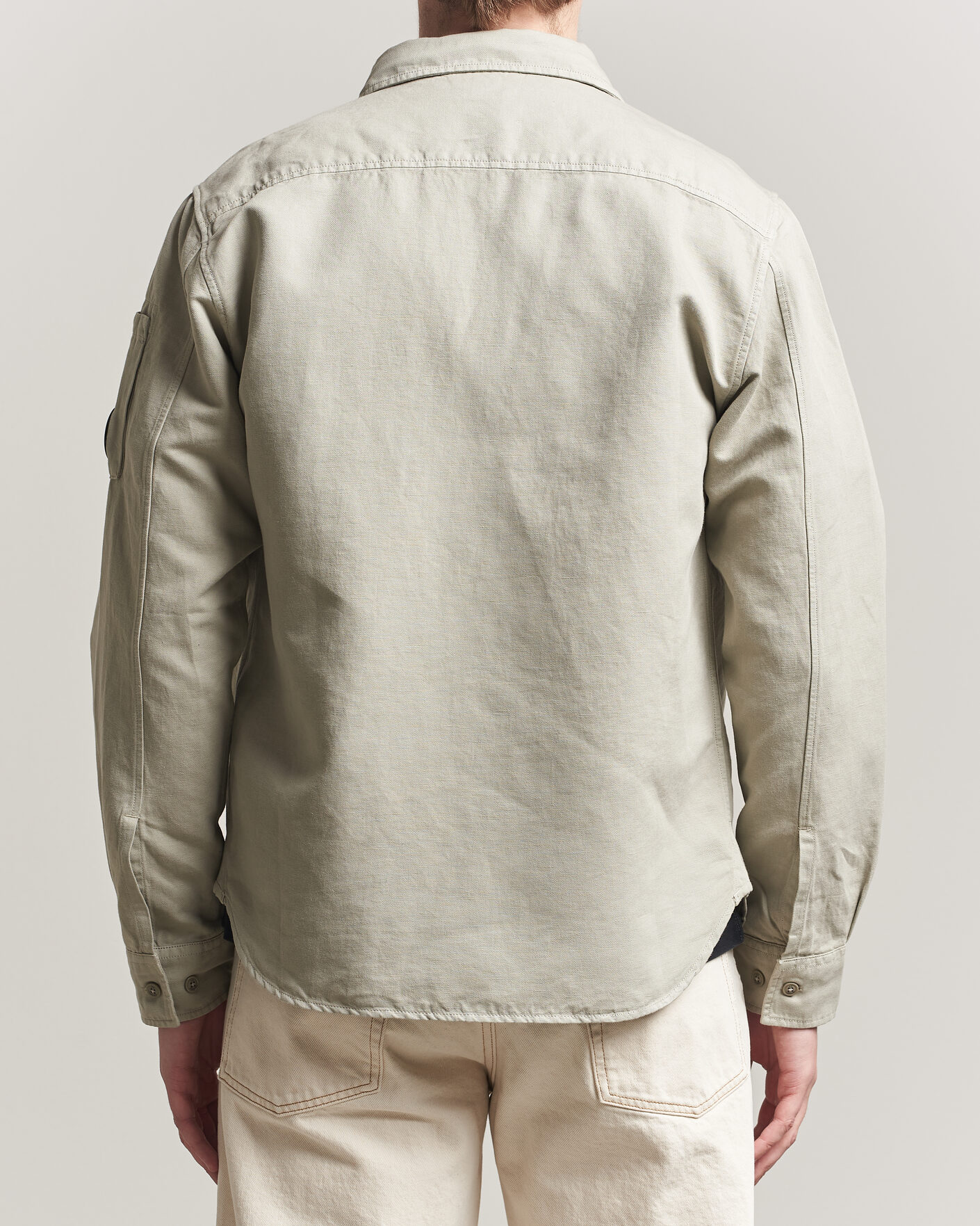 Uomini | Camicie | C.P. Company | Cotton/Linen Pocket Shirt Light Grey