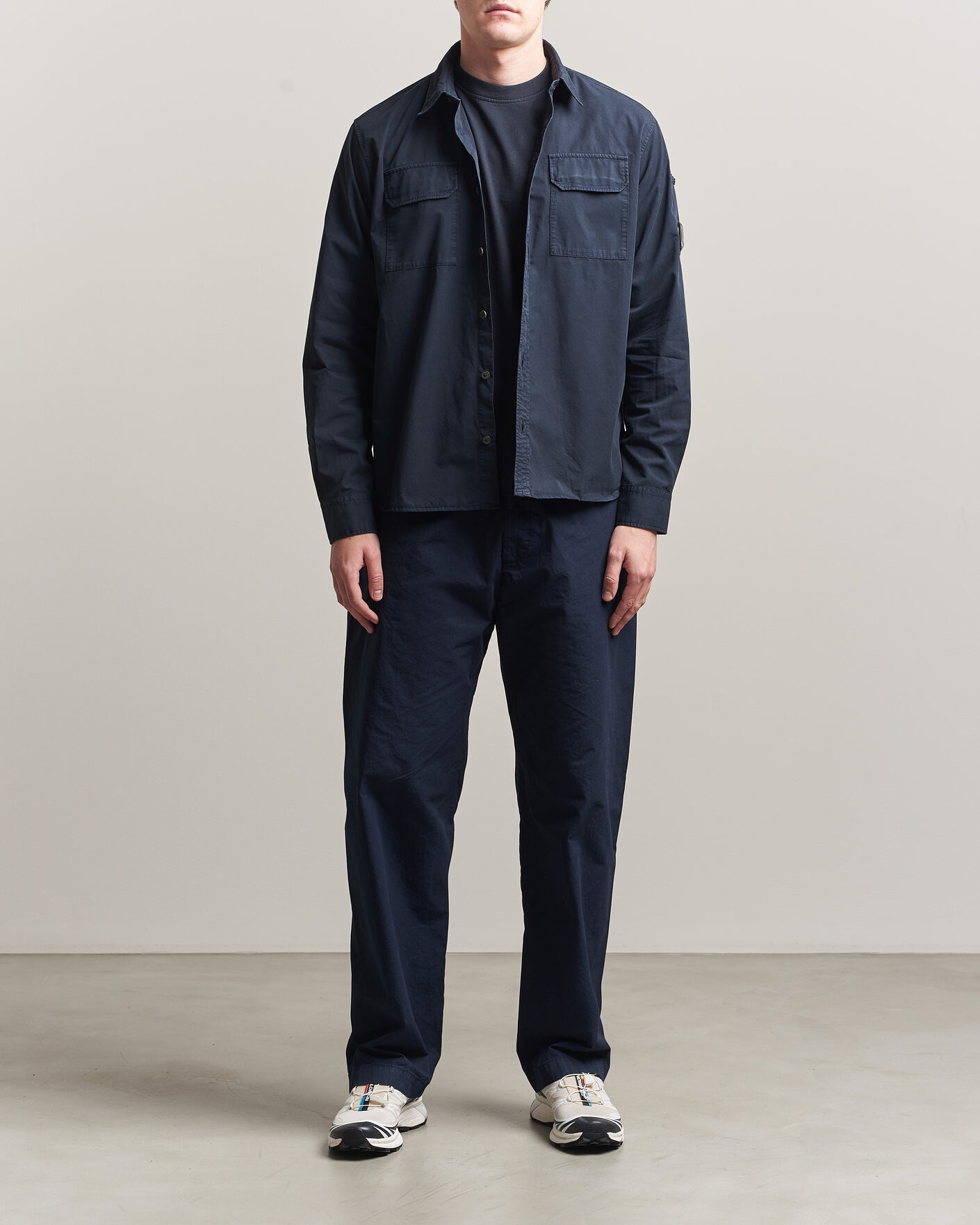 Uomini | Camicie | C.P. Company | Organic Gabardine Pocket Shirt Navy