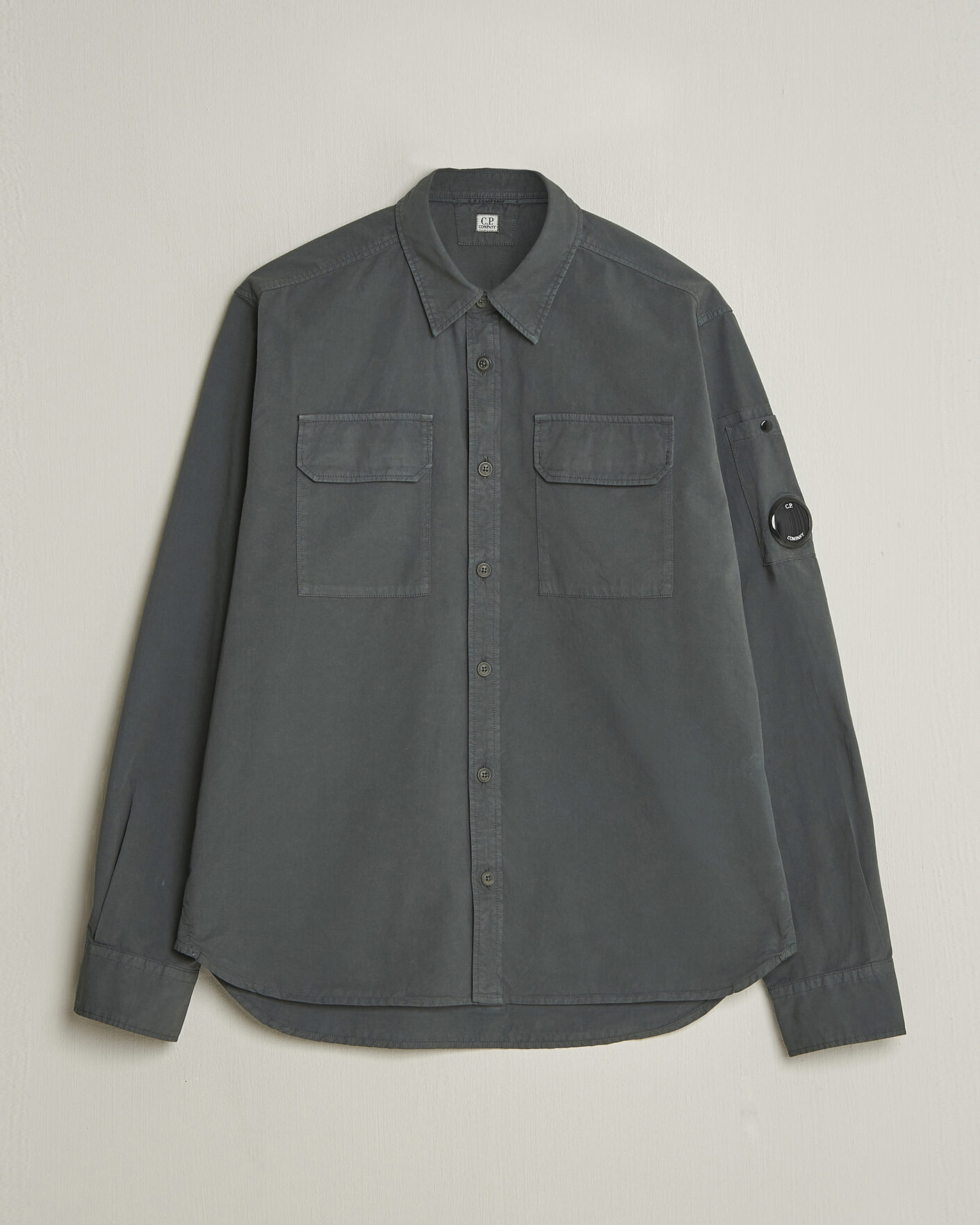 Uomini | Camicie | C.P. Company | Organic Gabardine Pocket Shirt Dark Grey