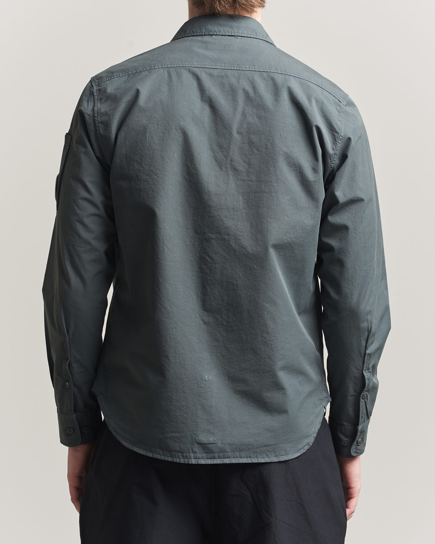 Uomini | Camicie | C.P. Company | Organic Gabardine Pocket Shirt Dark Grey