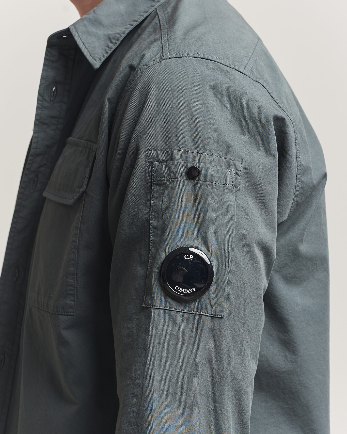 Uomini | Camicie | C.P. Company | Organic Gabardine Pocket Shirt Dark Grey