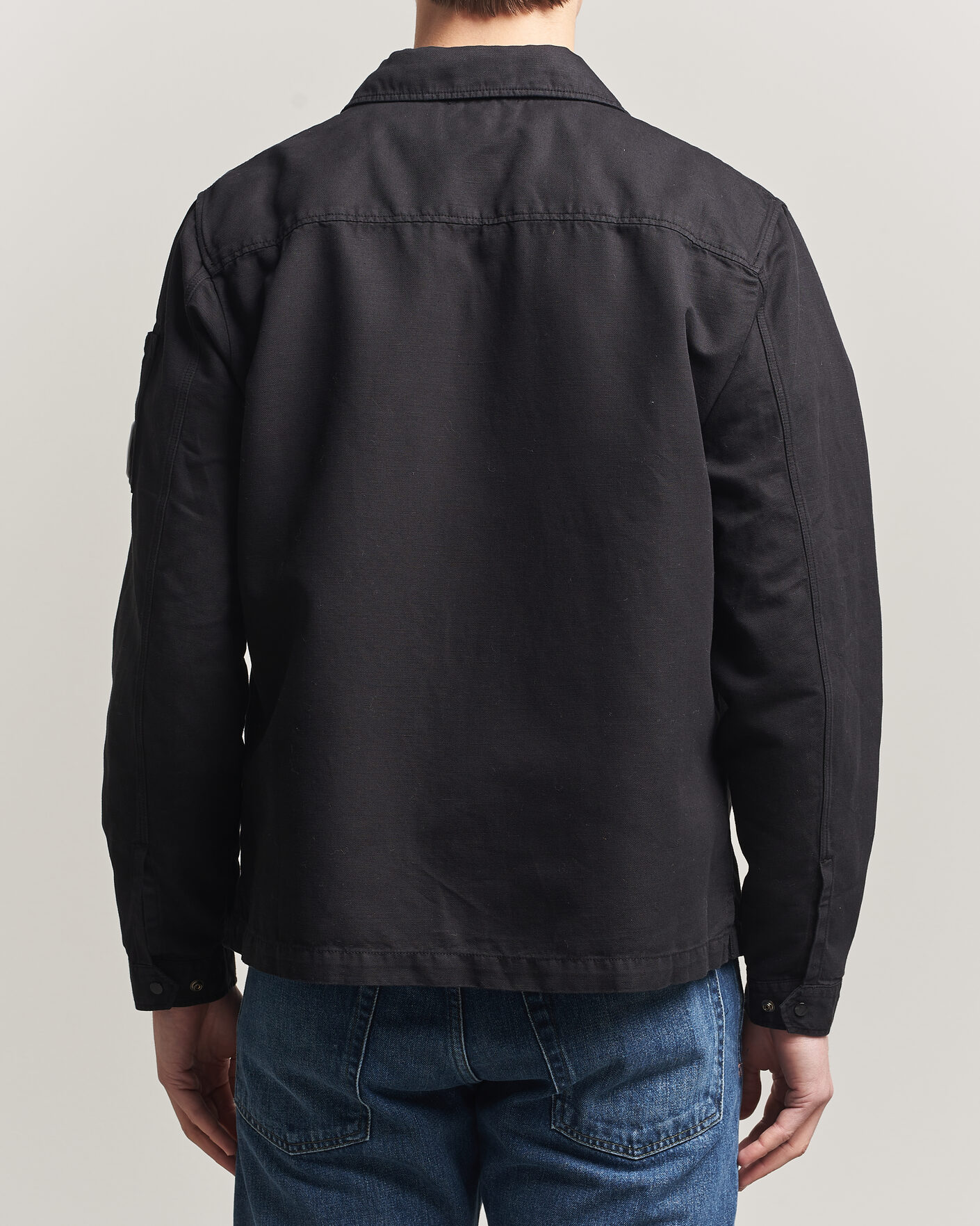 Uomini | Camicie | C.P. Company | Cotton/Linen Zip Overshirt Black