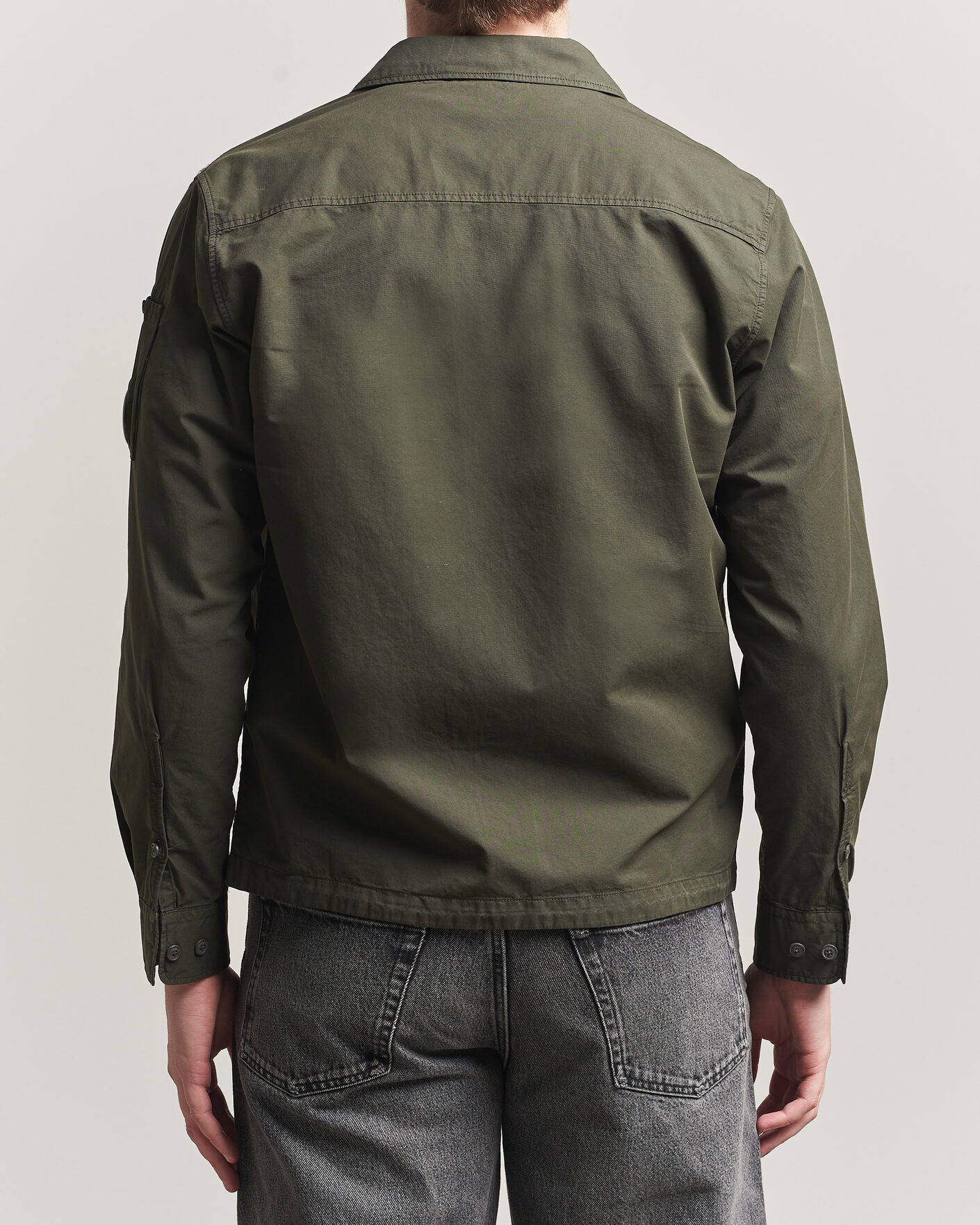 Uomini | Camicie | C.P. Company | Garment Dyed Gabardine Zip Overshirt Dark Green