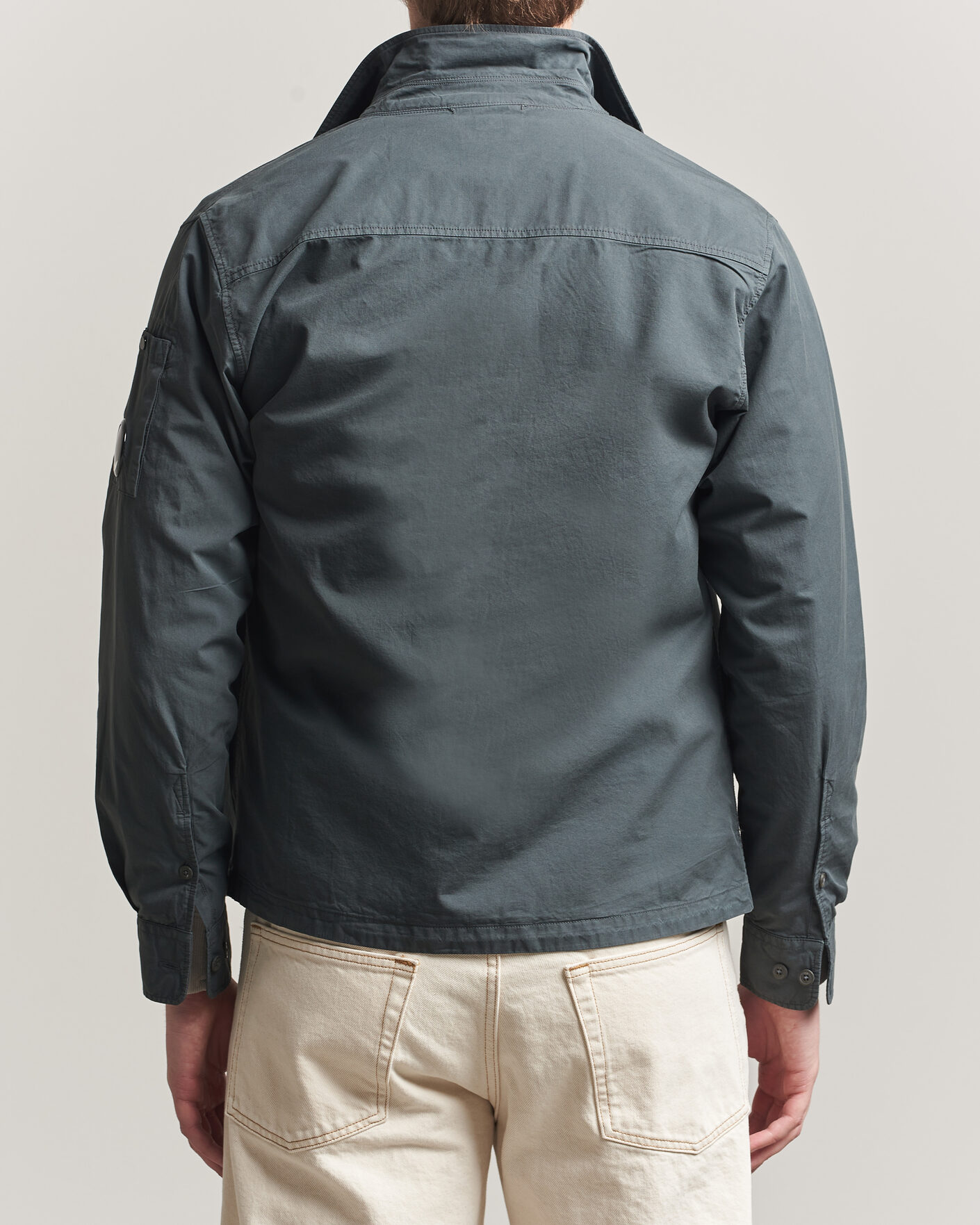 Uomini | Camicie | C.P. Company | Garment Dyed Gabardine Zip Overshirt Dark Grey