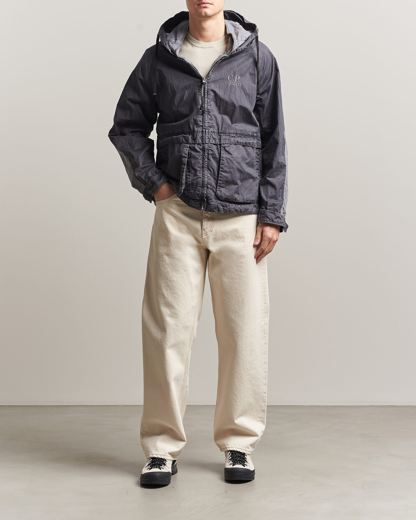 Uomini | Giacche | C.P. Company | 50 Fili Wax Hood Jacket Black