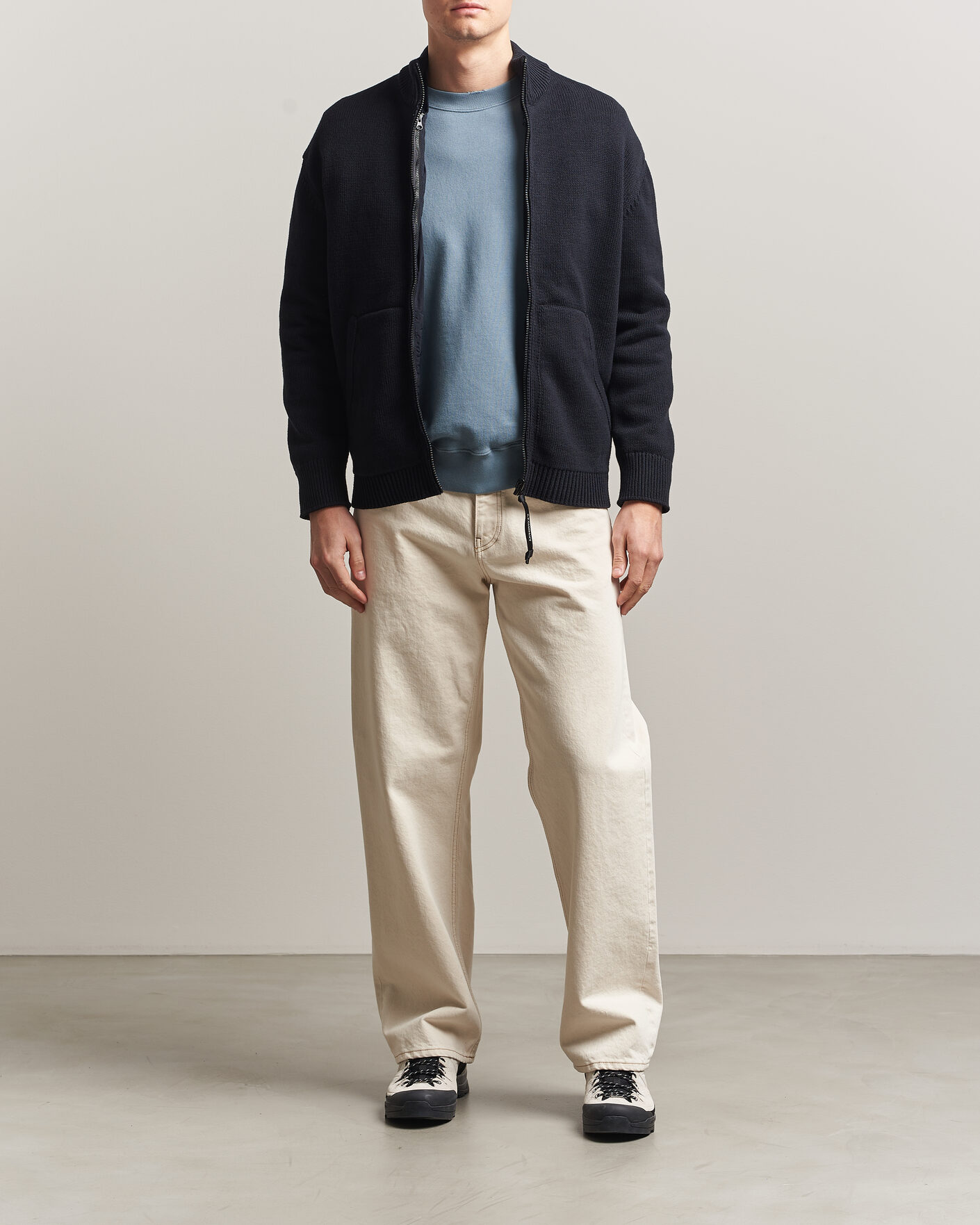 Uomini | Maglieria | C.P. Company | Cotton Mix 2 in 1 Knitted Sweater Navy