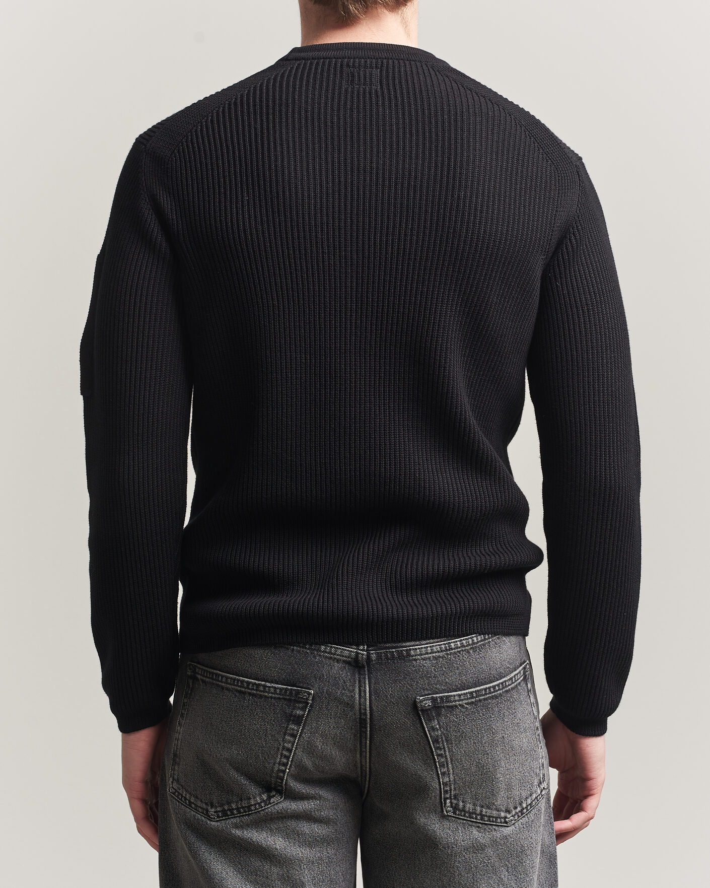 Uomini | Maglieria | C.P. Company | Sea Island Knitted Cotton Crewneck Black
