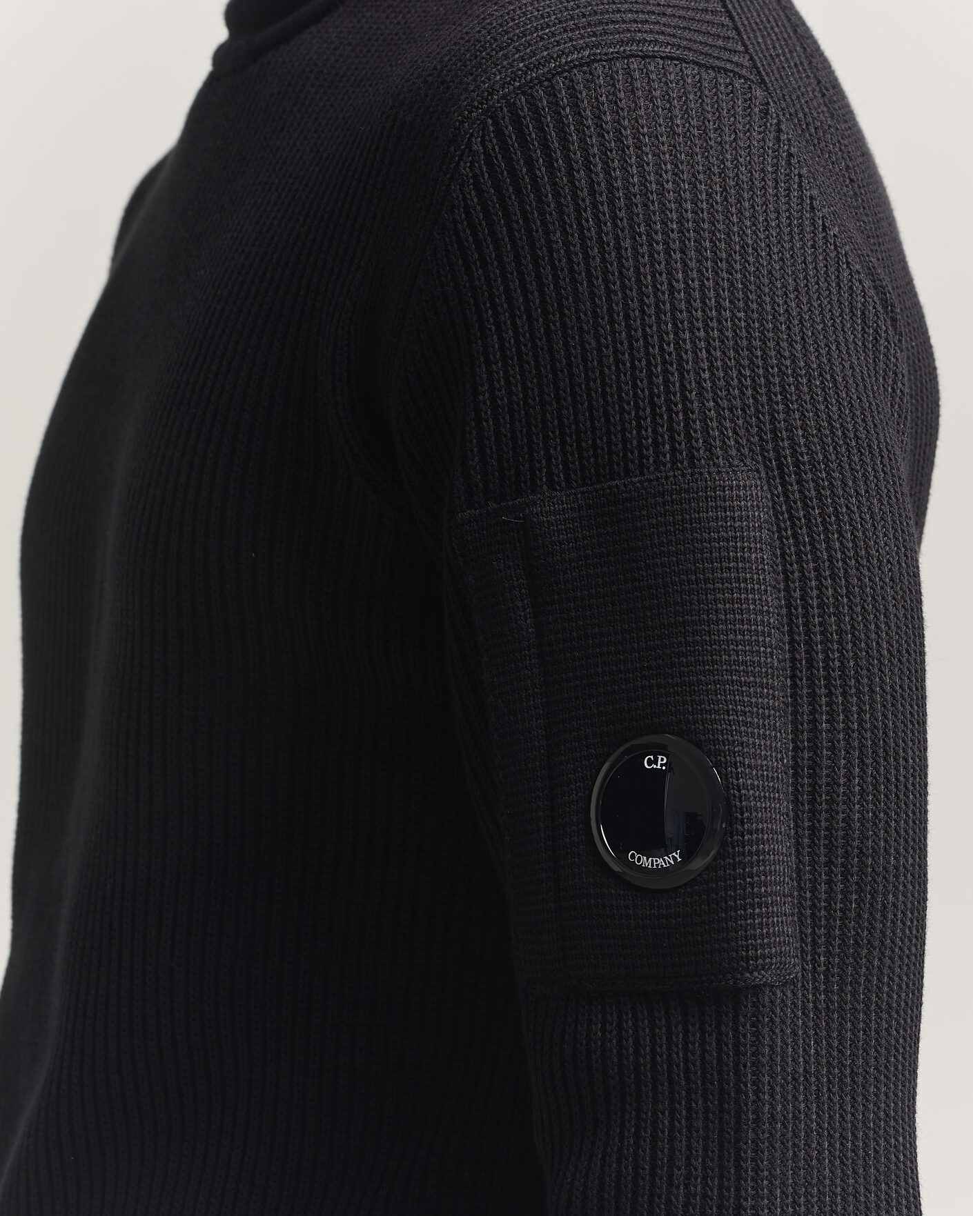 Uomini | Maglieria | C.P. Company | Sea Island Knitted Cotton Crewneck Black