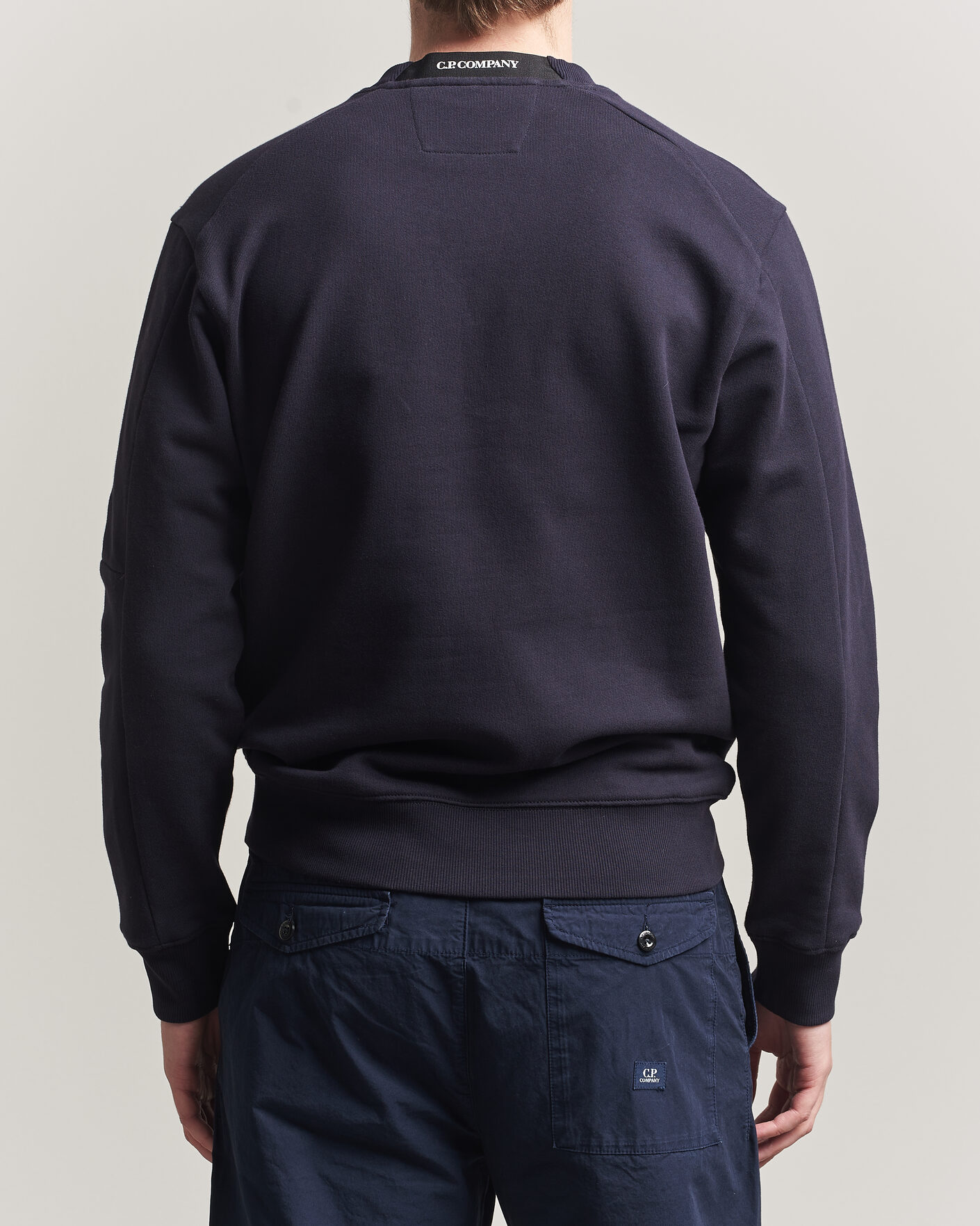 Uomini | Maglieria | C.P. Company | Diagonal Raised Fleece Lens Sweatshirt Navy