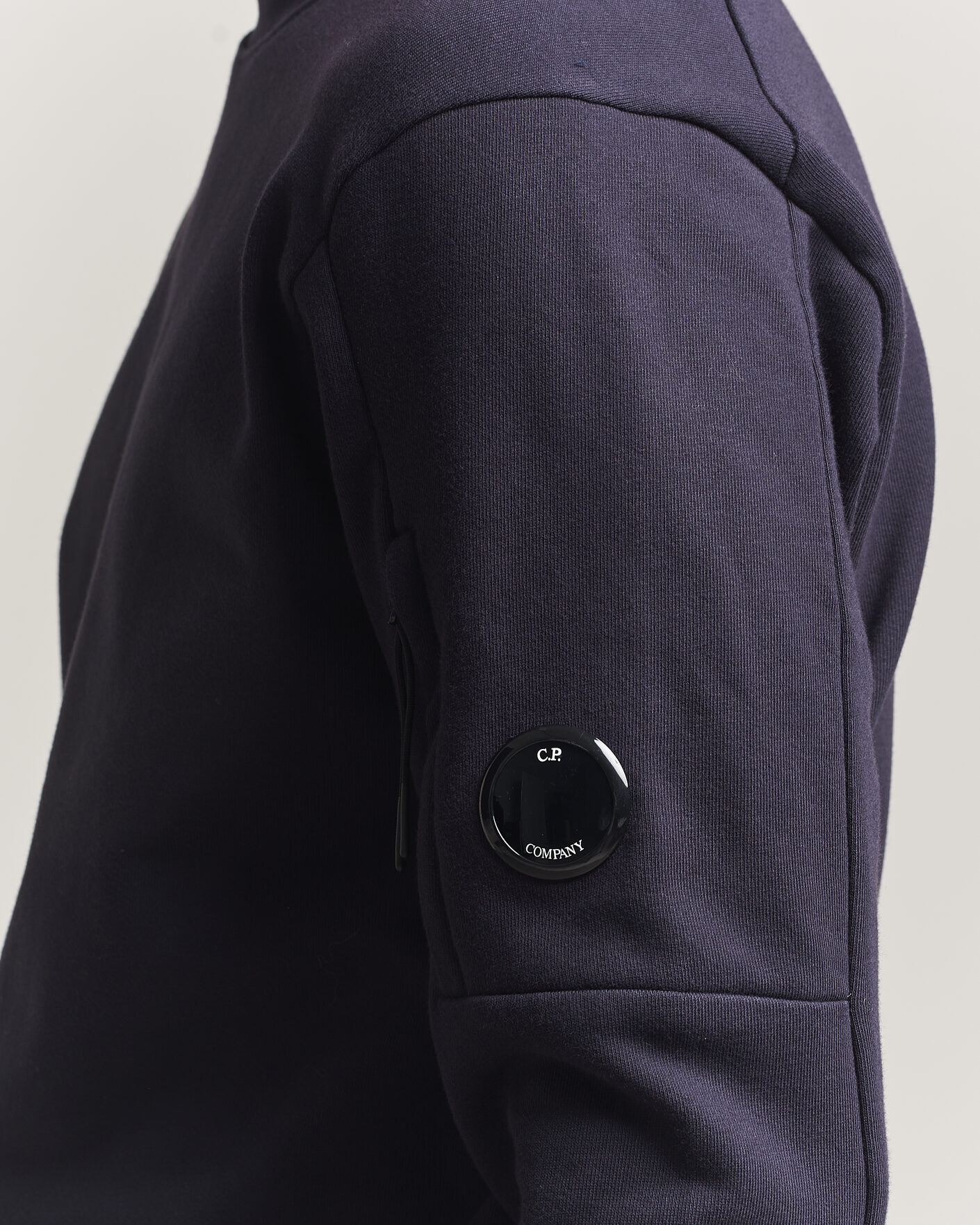 Uomini | Maglieria | C.P. Company | Diagonal Raised Fleece Lens Sweatshirt Navy