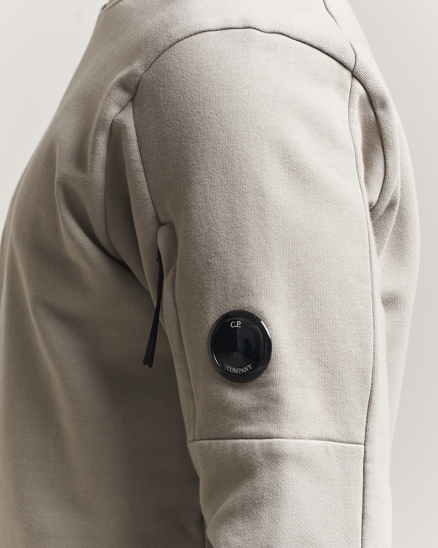 Uomini | Maglieria | C.P. Company | Diagonal Raised Fleece Lens Sweatshirt Light Grey