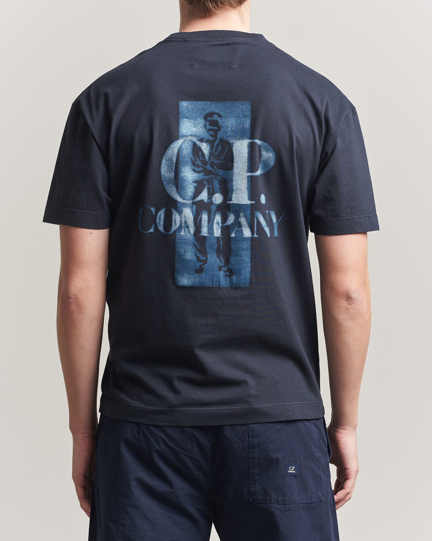 Uomini | T-shirt | C.P. Company | Short Sleeve Back Print T-Shirt Navy