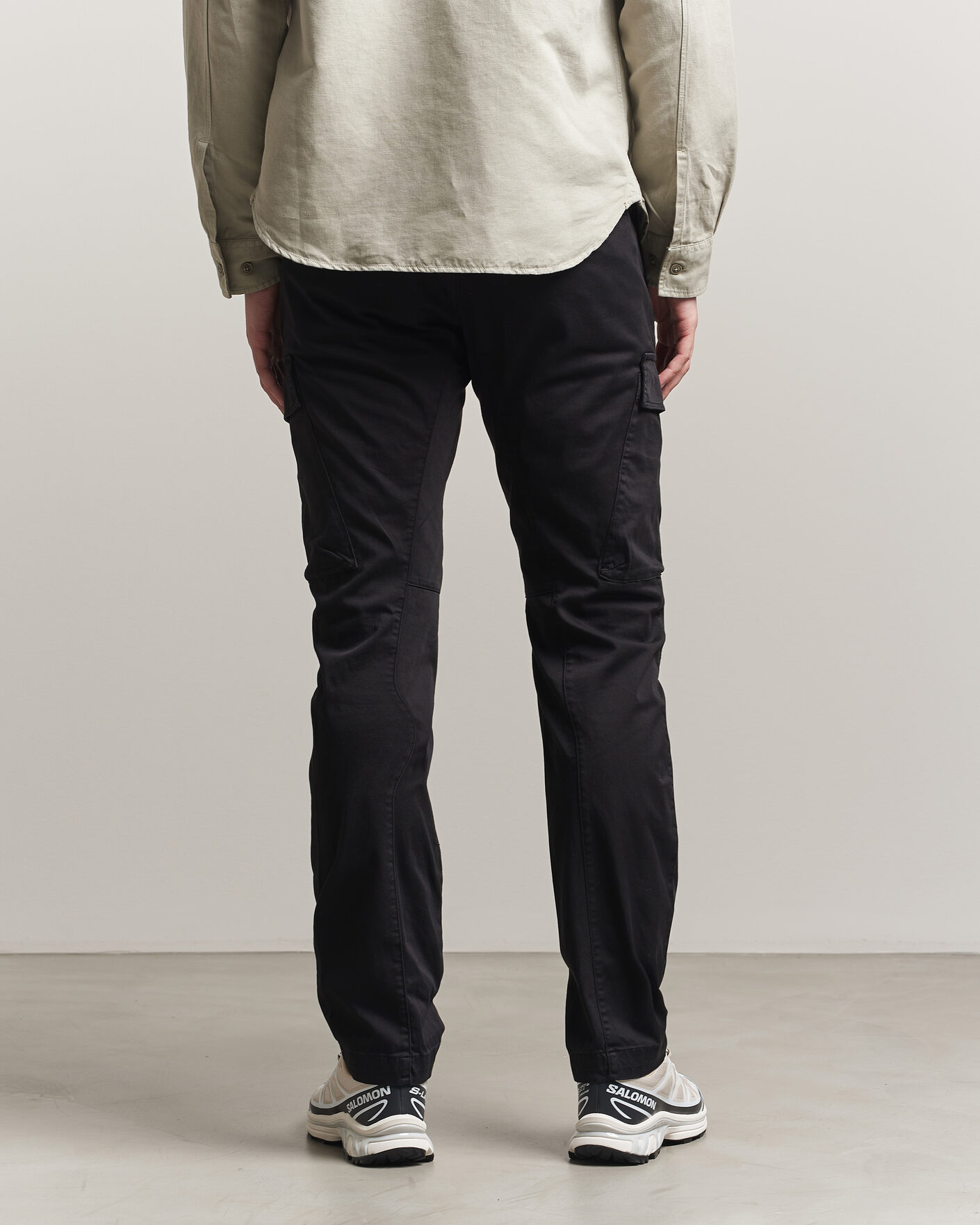 Uomini | Pantaloni | C.P. Company | Satin Stretch Cargo Pants Black