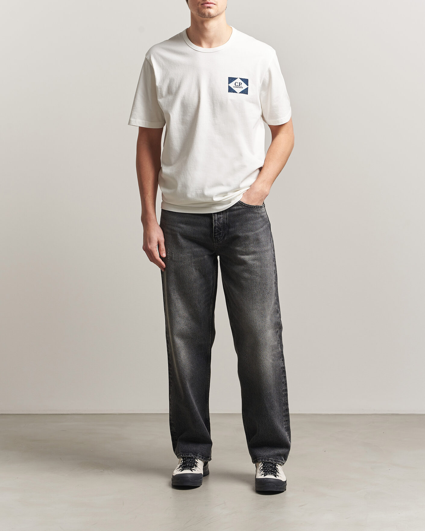 Uomini | T-shirt | C.P. Company | Cotton Jersey Back Print T-Shirt White