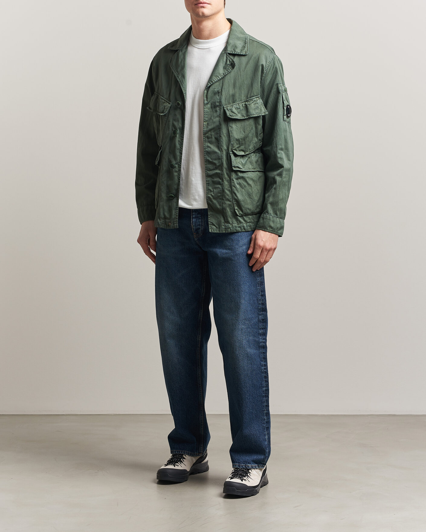 Uomini | Giacche | C.P. Company | Raso Cinque Cotton Nylon Jungle Jacket Dark Green