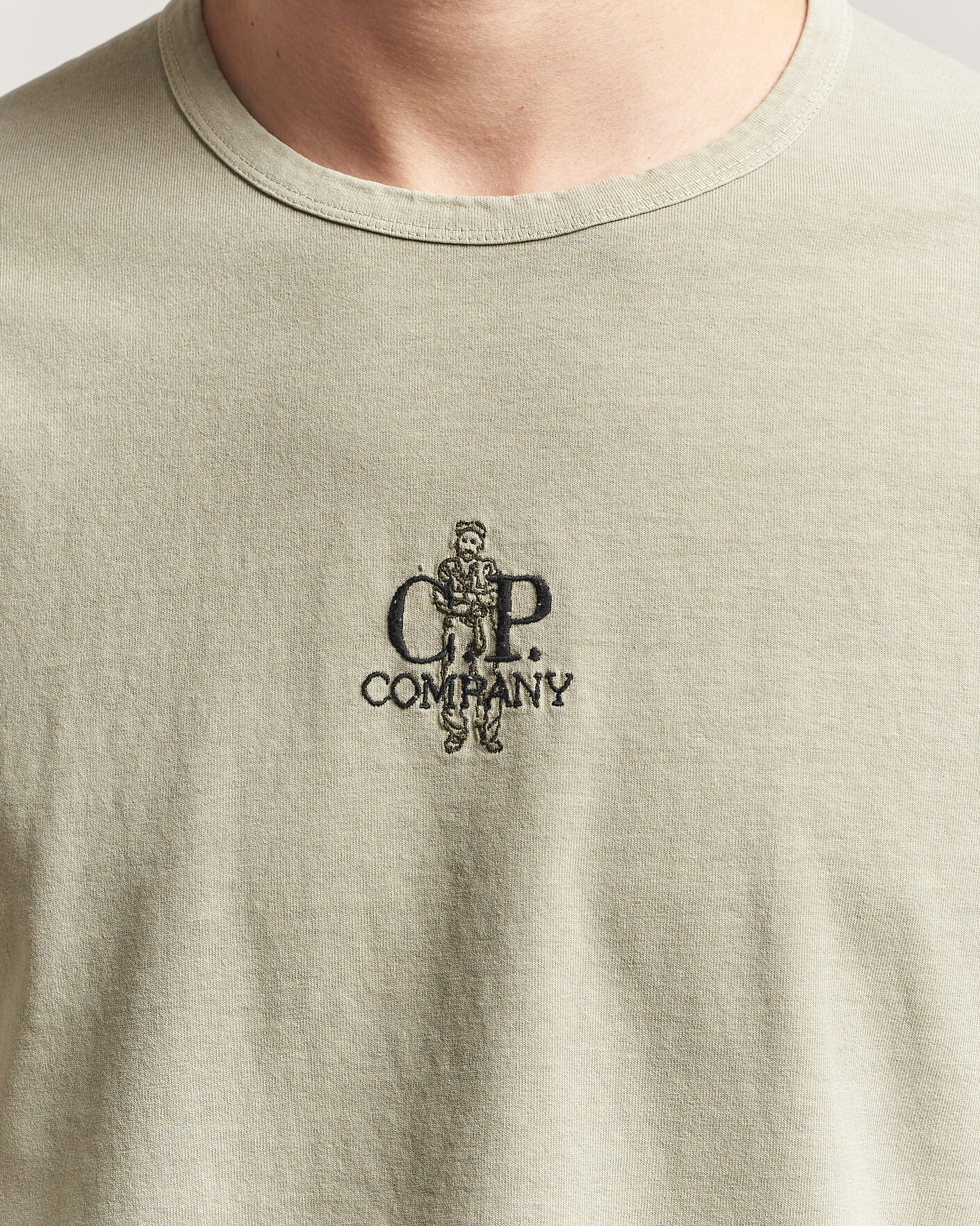 Uomini | T-shirt | C.P. Company | Back Printed Cotton T-Shirt Washed Green