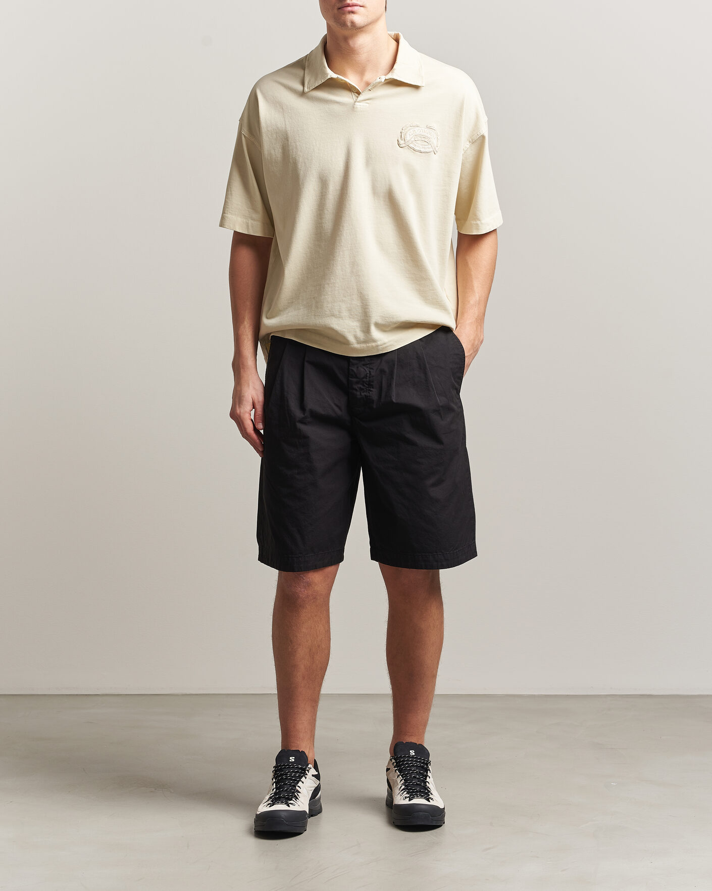Uomini | Polo | C.P. Company | Boxy Fit Cotton Logo Polo Cream
