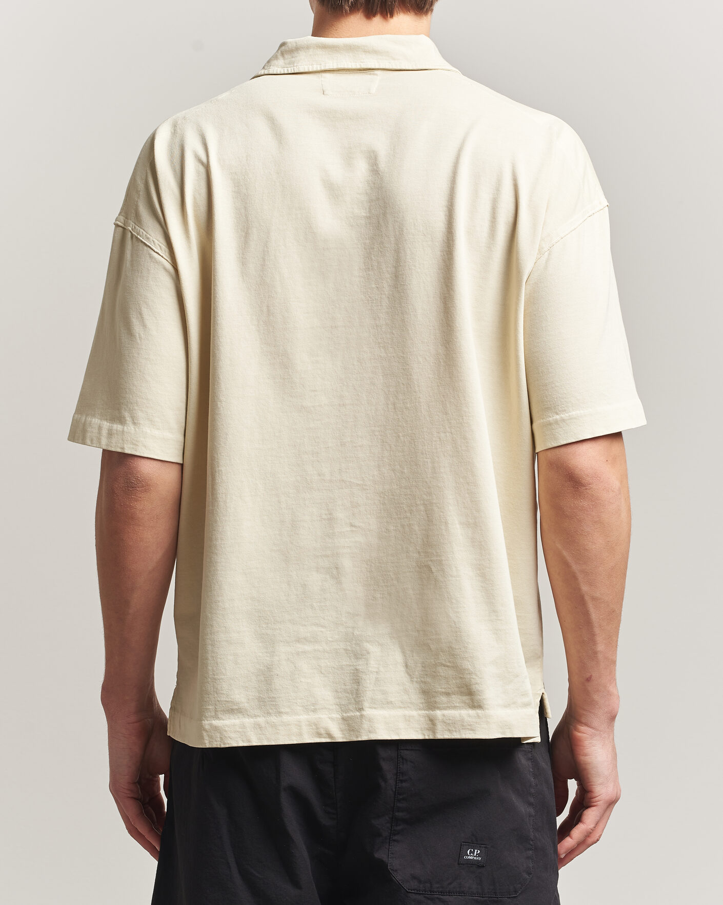 Uomini | Polo | C.P. Company | Boxy Fit Cotton Logo Polo Cream