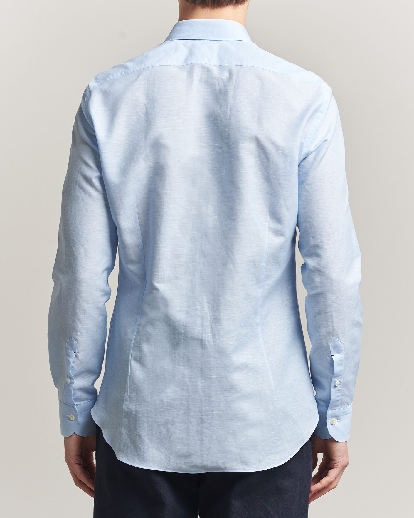 Uomini | Camicie | Mazzarelli | Soft Cotton/Linen Shirt Light Blue