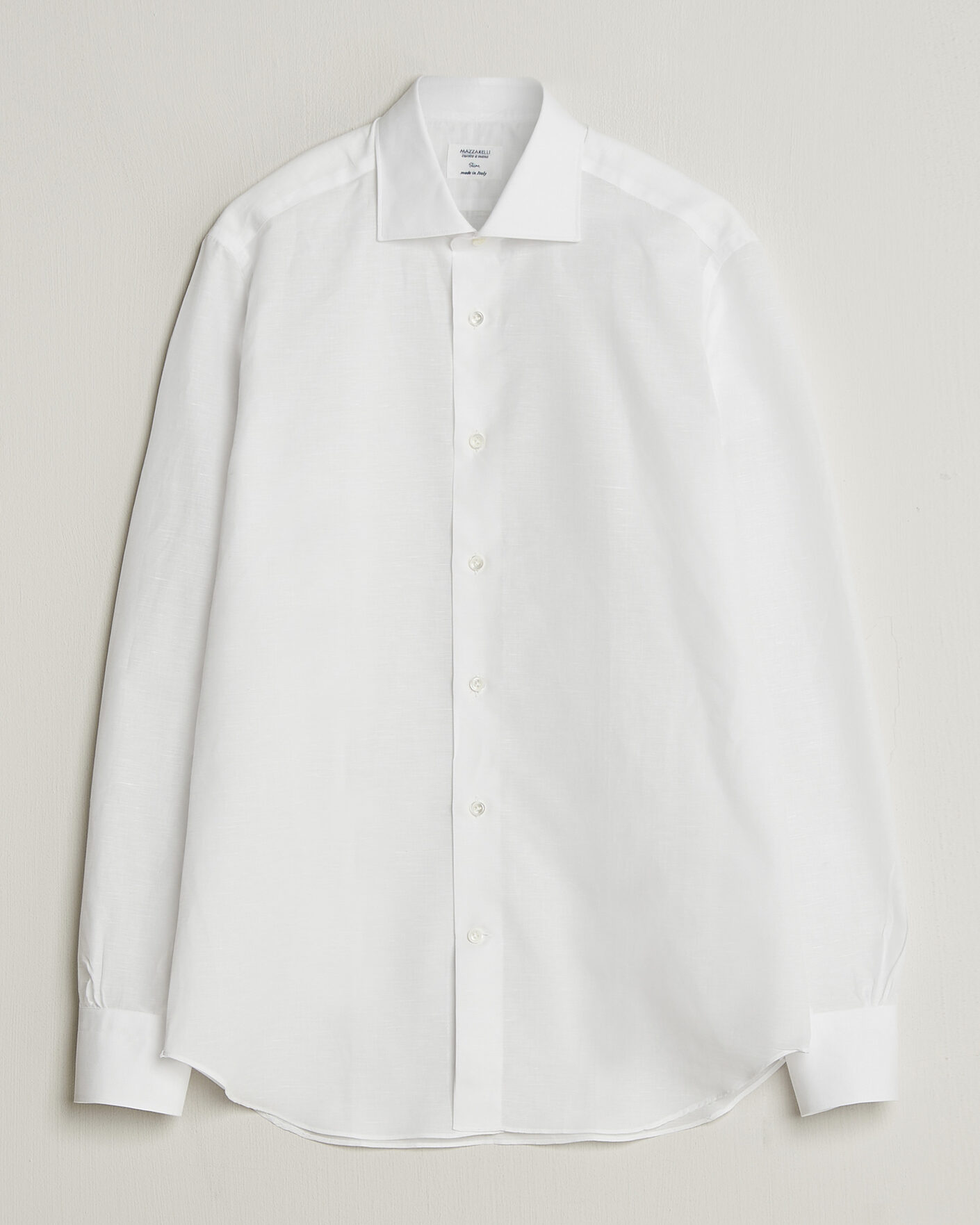 Uomini | Camicie | Mazzarelli | Soft Cotton/Linen Shirt White