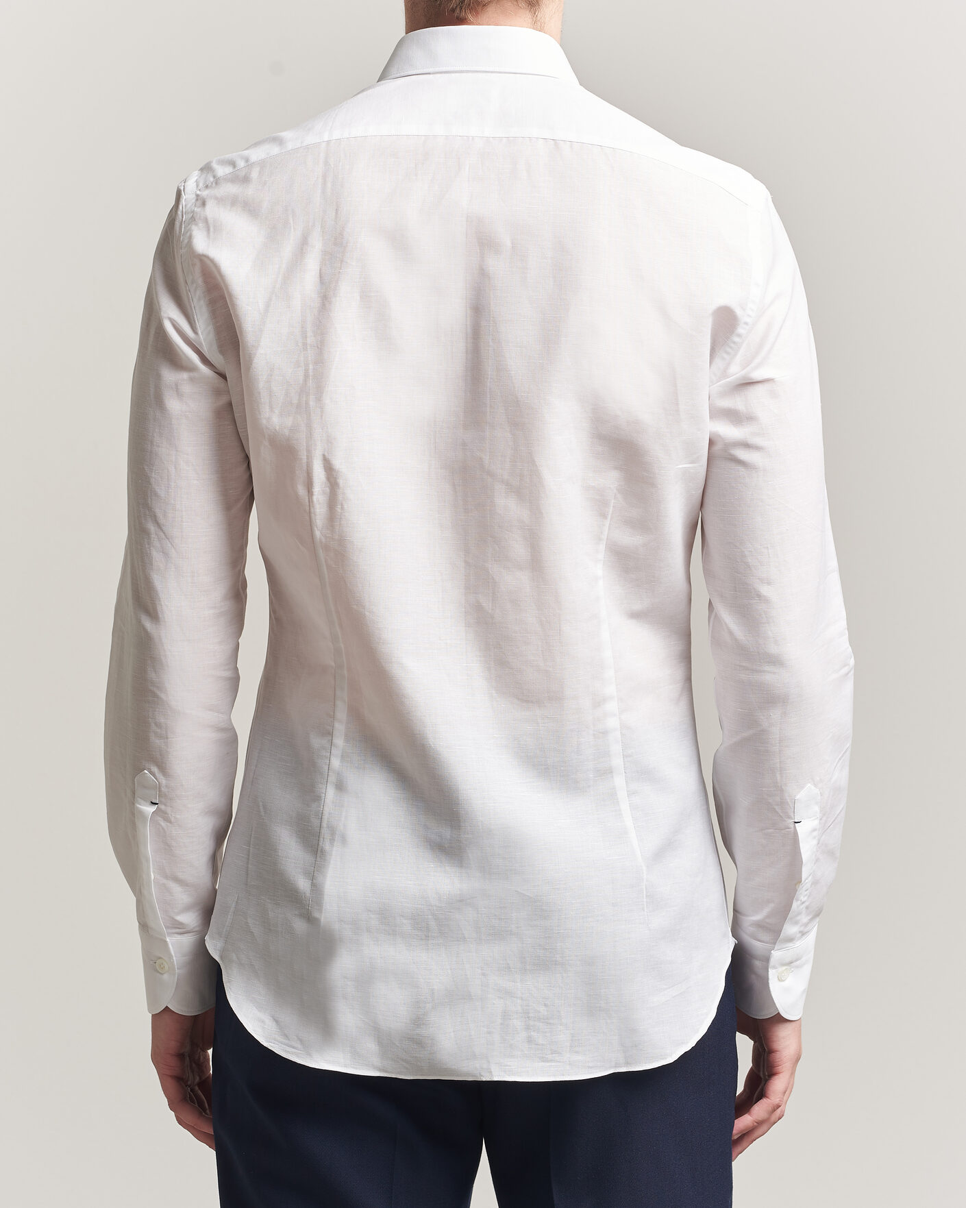 Uomini | Camicie | Mazzarelli | Soft Cotton/Linen Shirt White