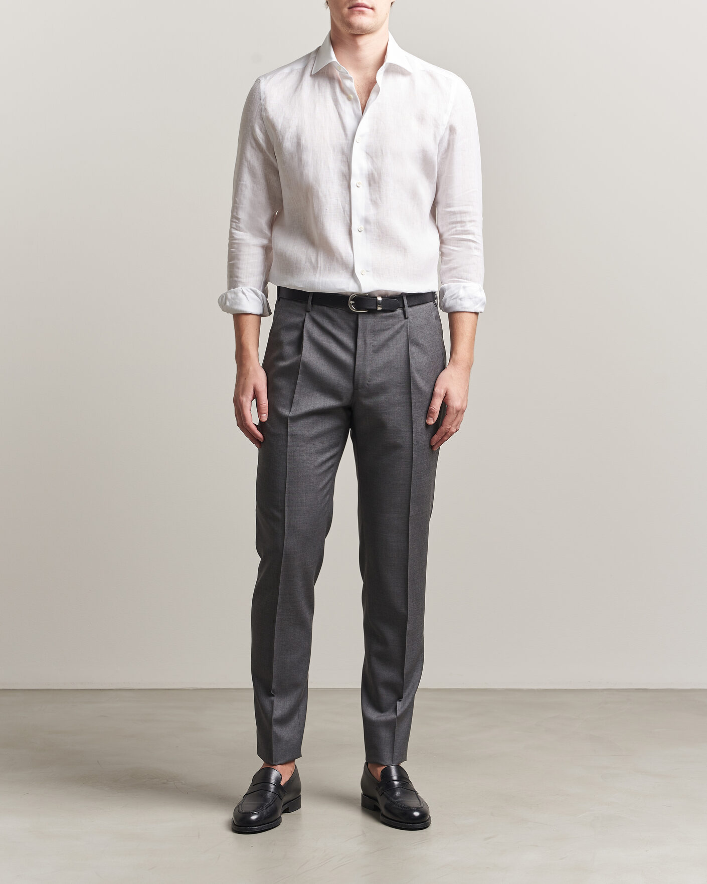 Uomini | Camicie | Mazzarelli | Soft Linen Shirt White