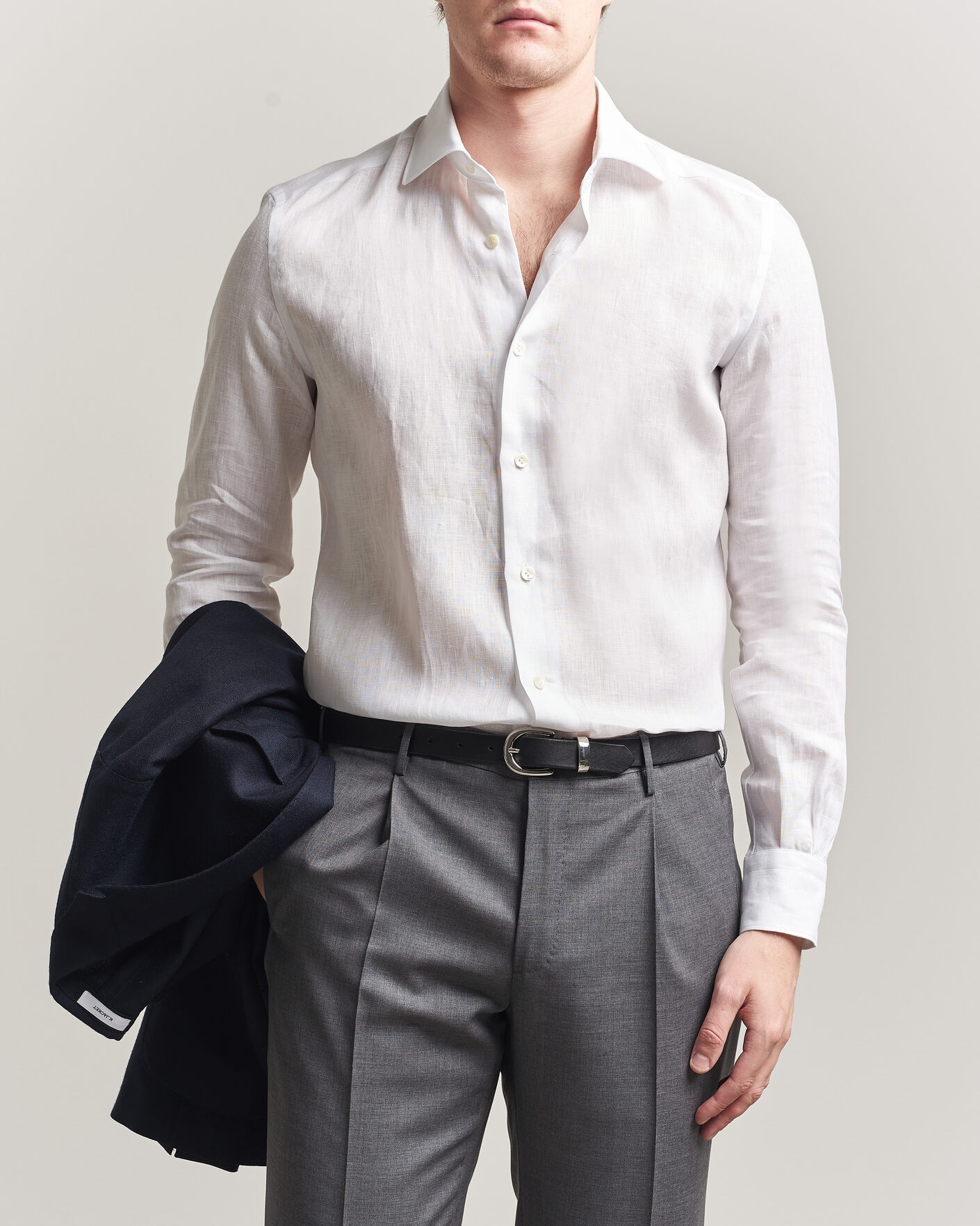 Uomini | Camicie | Mazzarelli | Soft Linen Shirt White