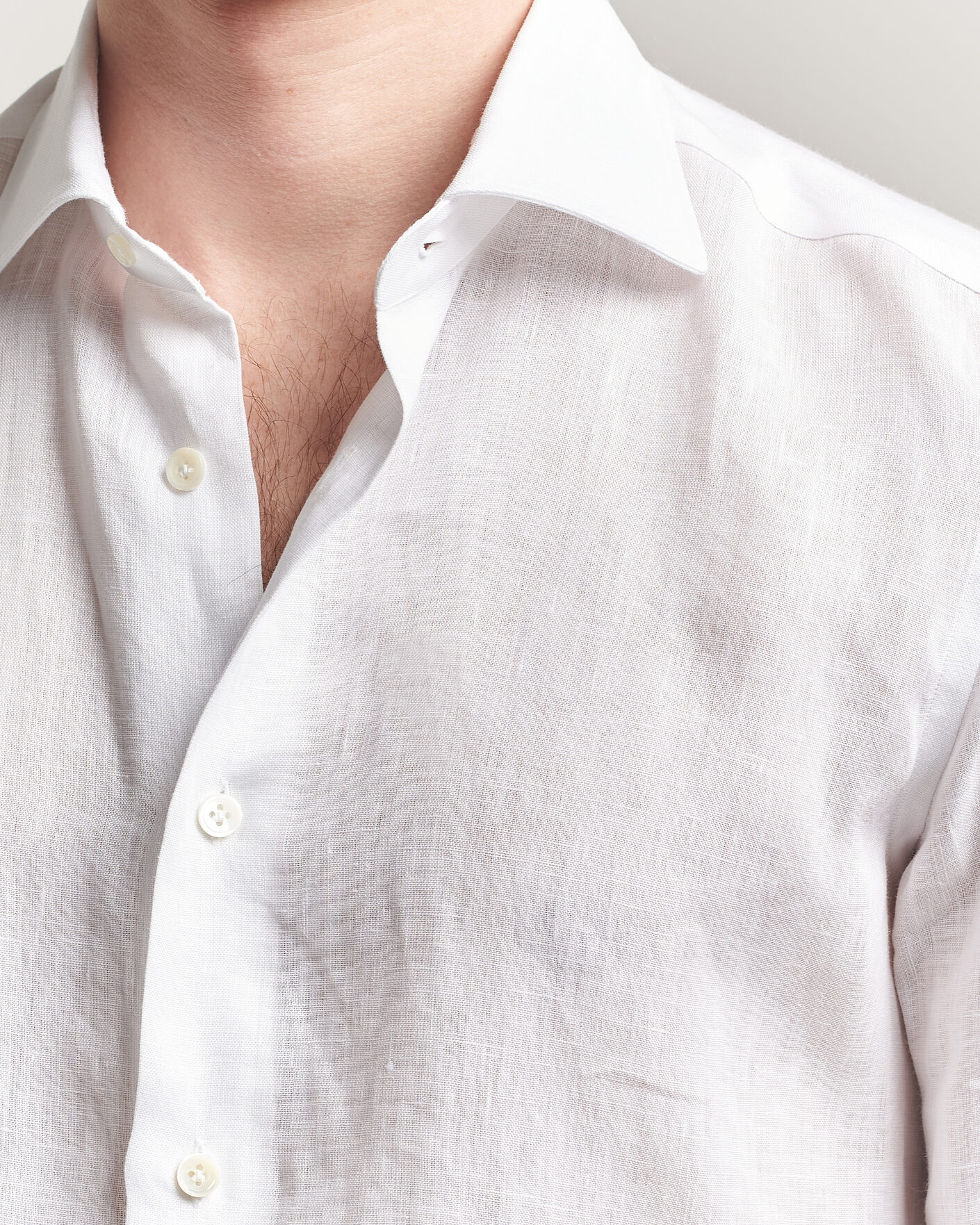 Uomini | Camicie | Mazzarelli | Soft Linen Shirt White