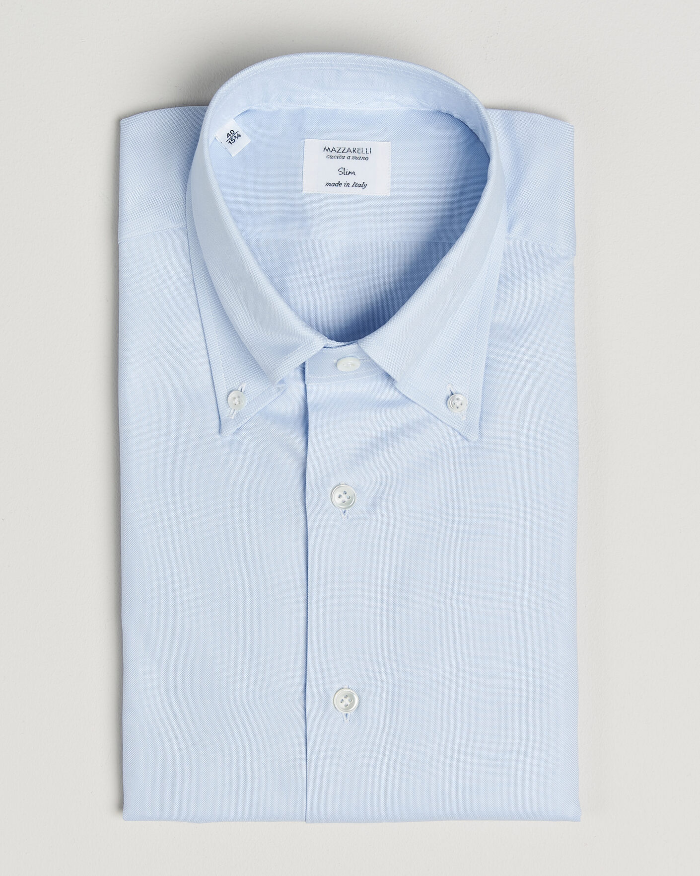 Uomini | Camicie | Mazzarelli | Soft Oxford Button Down Shirt Light Blue
