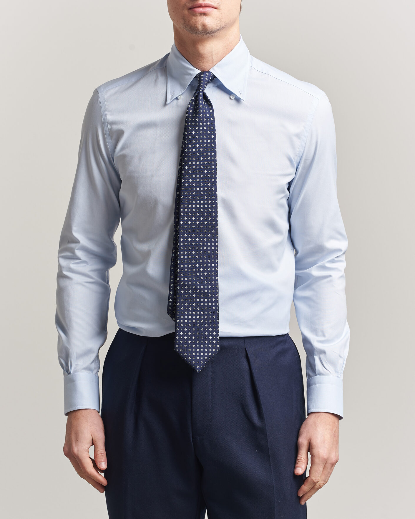 Uomini | Camicie | Mazzarelli | Soft Oxford Button Down Shirt Light Blue