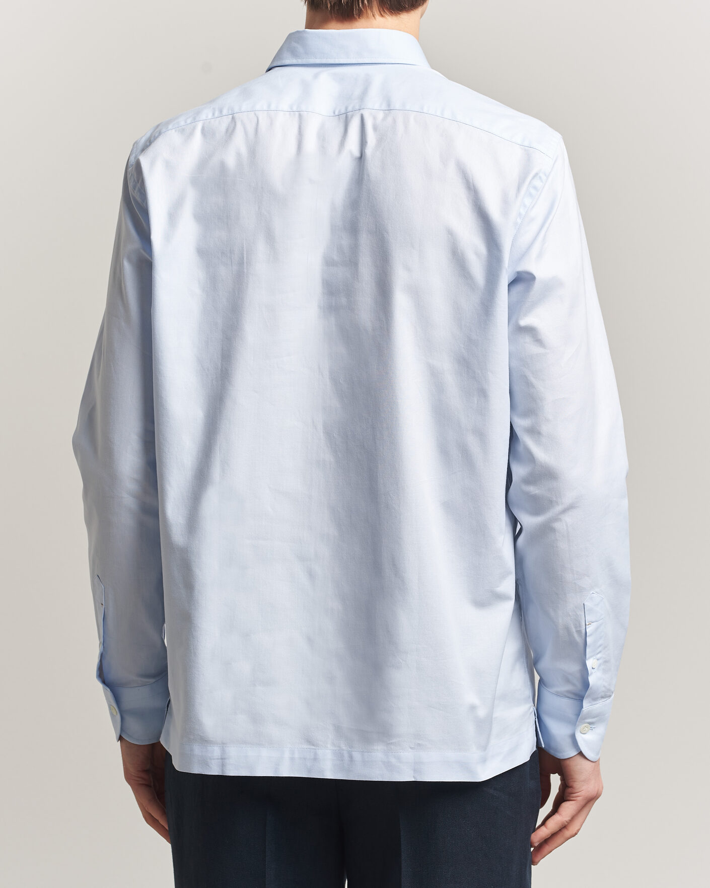 Uomini | Camicie | Mazzarelli | Soft Oxford Popover Shirt Light Blue