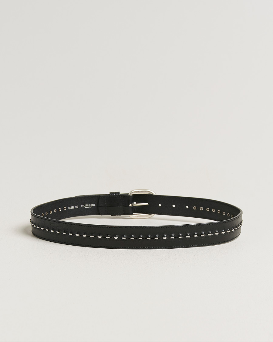 Uomini | Cinture | Golden Goose | Studded Leather Belt Black