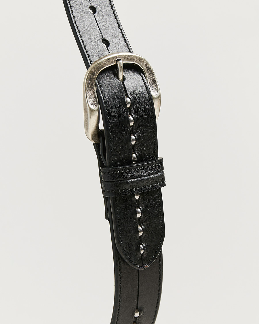 Uomini | Cinture | Golden Goose | Studded Leather Belt Black